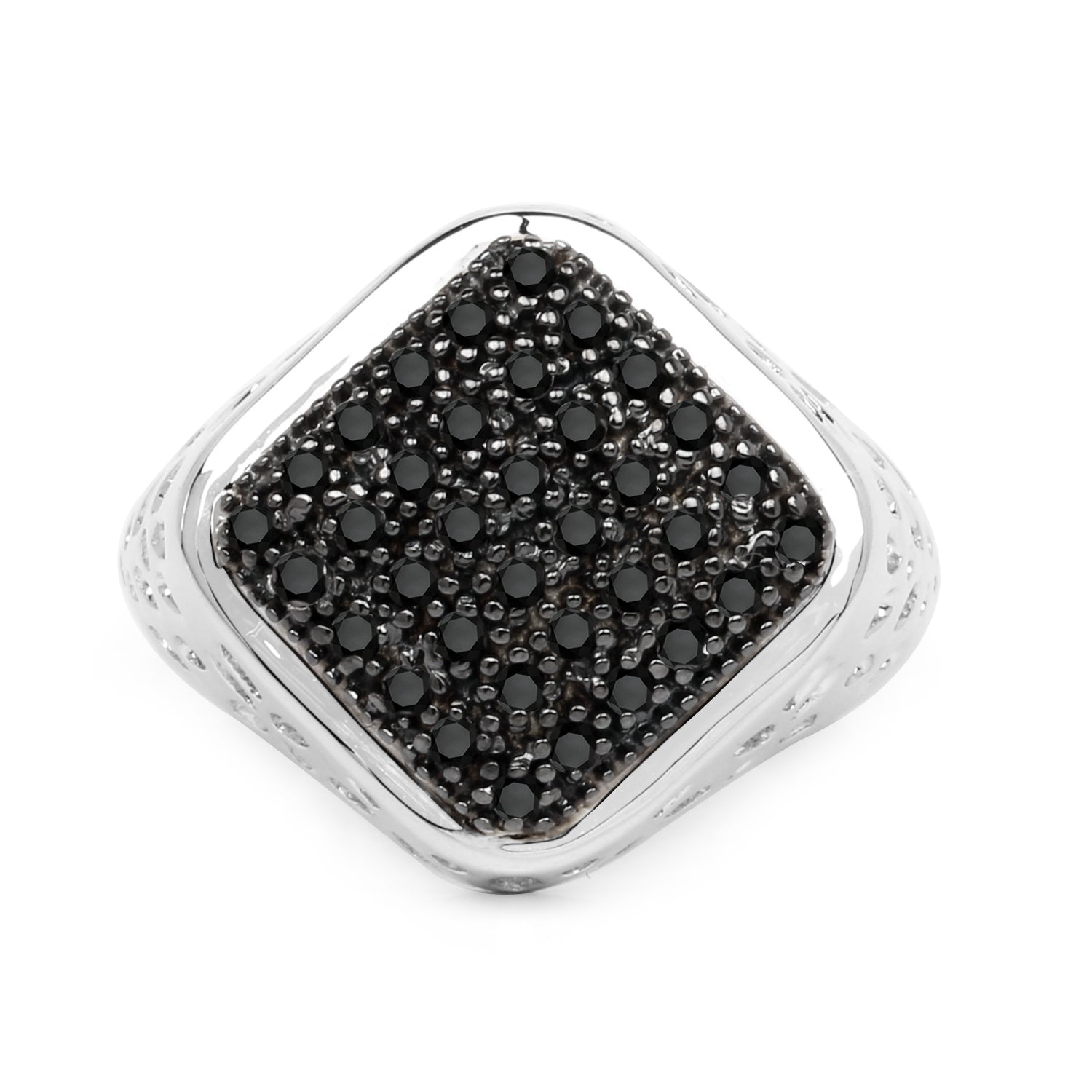 0.54 Carat Genuine Black Diamond .925 Sterling Silver Ring on sale at MyriadMart