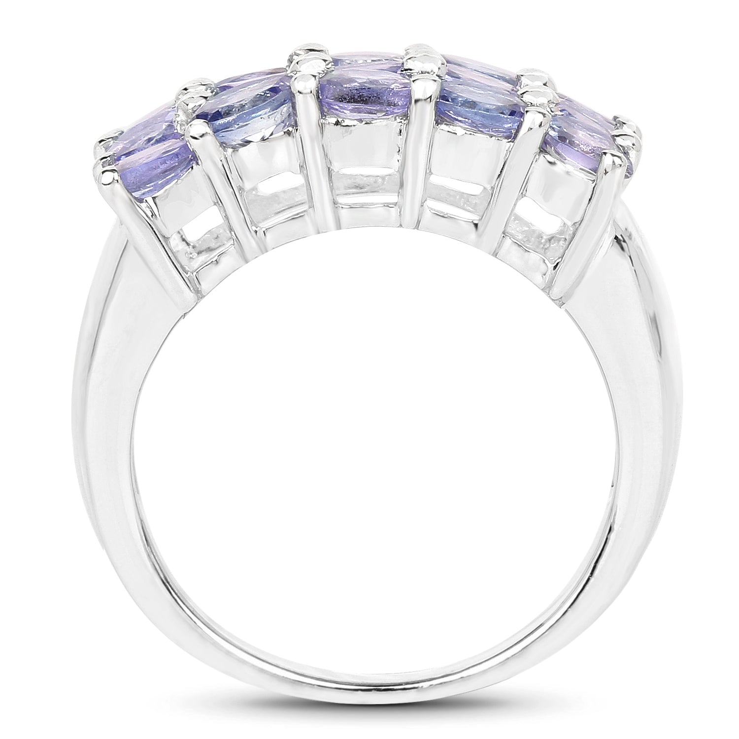 2.55 Carat Genuine Tanzanite .925 Sterling Silver Ring on sale at MyriadMart