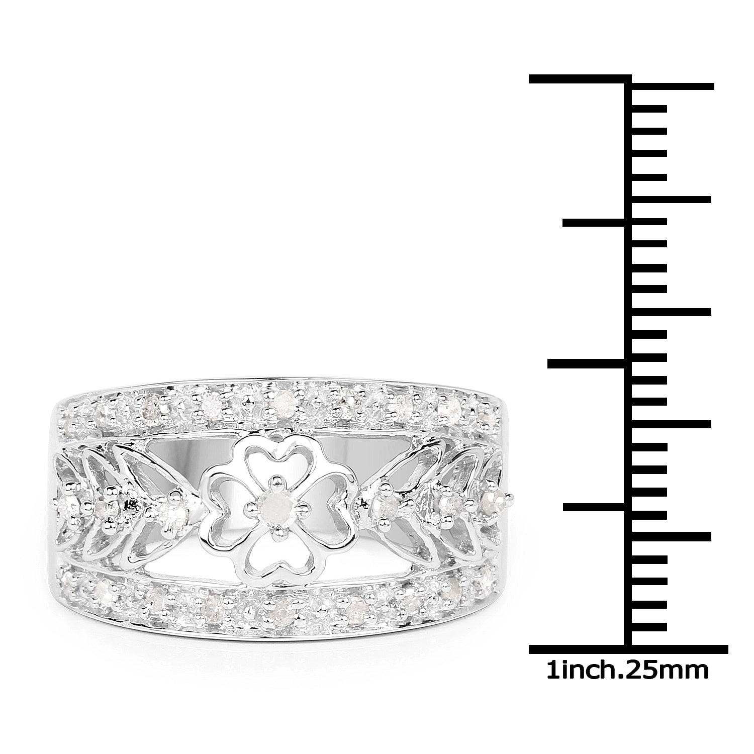 0.31 Carat Genuine White Diamond .925 Sterling Silver Ring on sale at MyriadMart