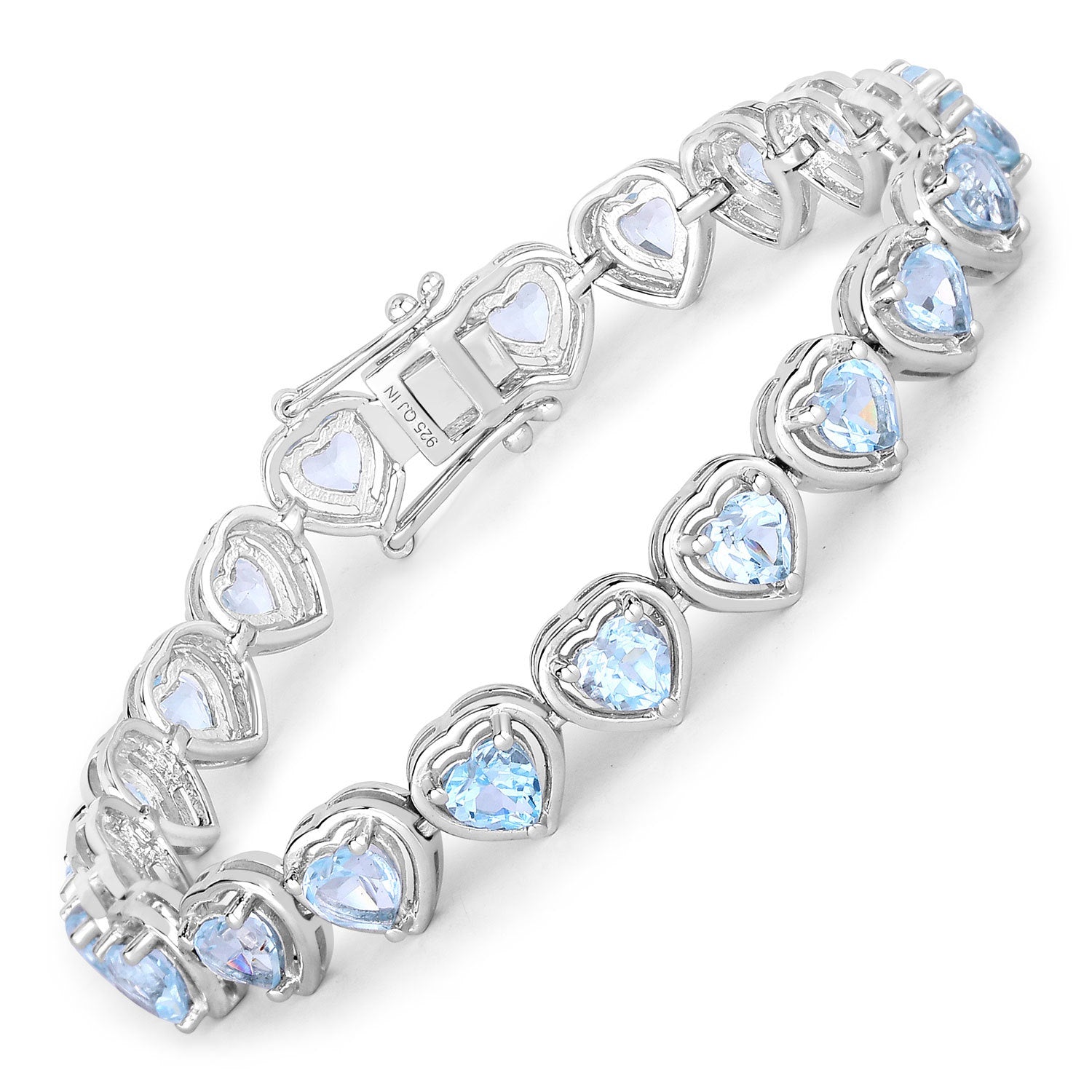 10.50 Carat Genuine Blue Topaz .925 Sterling Silver Bracelet on sale at MyriadMart