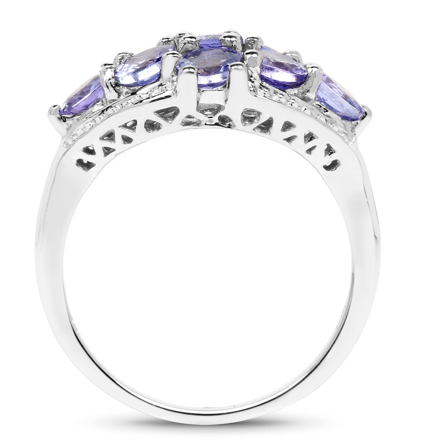 2.07 Carat Genuine Tanzanite .925 Sterling Silver Ring on sale at MyriadMart