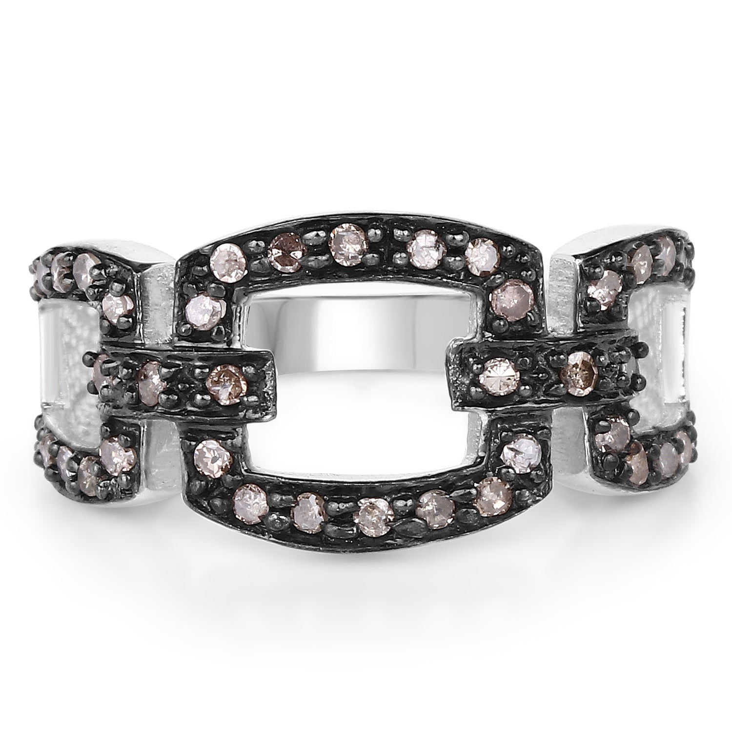0.32 Carat Genuine Champagne Diamond .925 Sterling Silver Ring on sale at MyriadMart