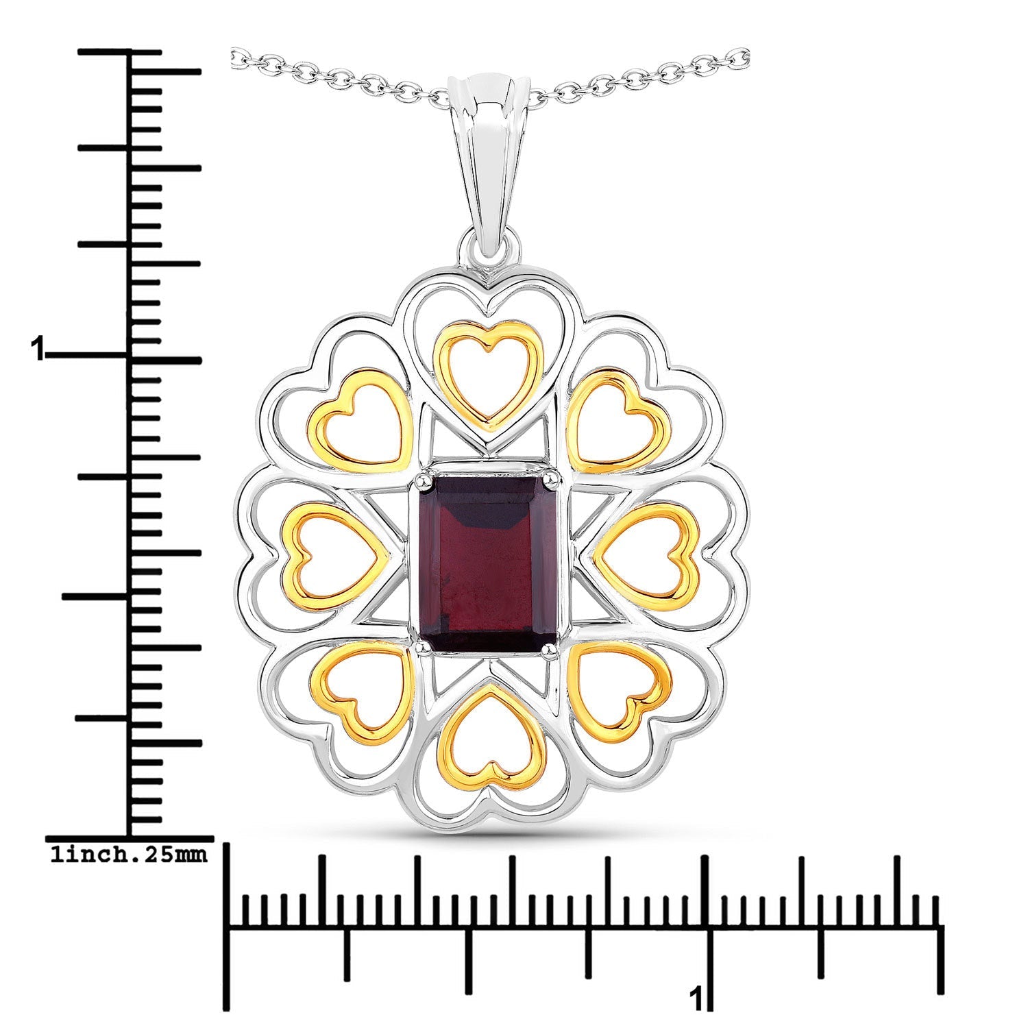 2.55 Carat Genuine Garnet .925 Sterling Silver Pendant on sale at MyriadMart