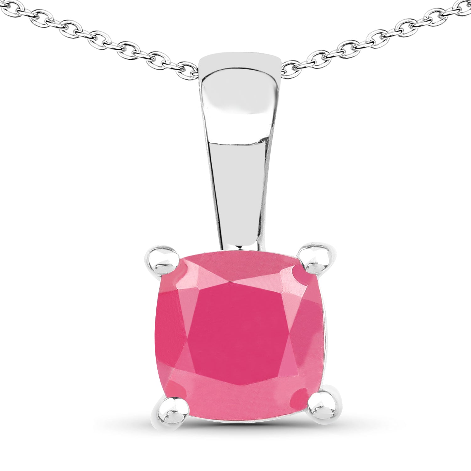 1.80 Carat Genuine Emerald, Glass Filled Ruby & Glass Filled Sapphire .925 Sterling Silver Pendant on sale at MyriadMart