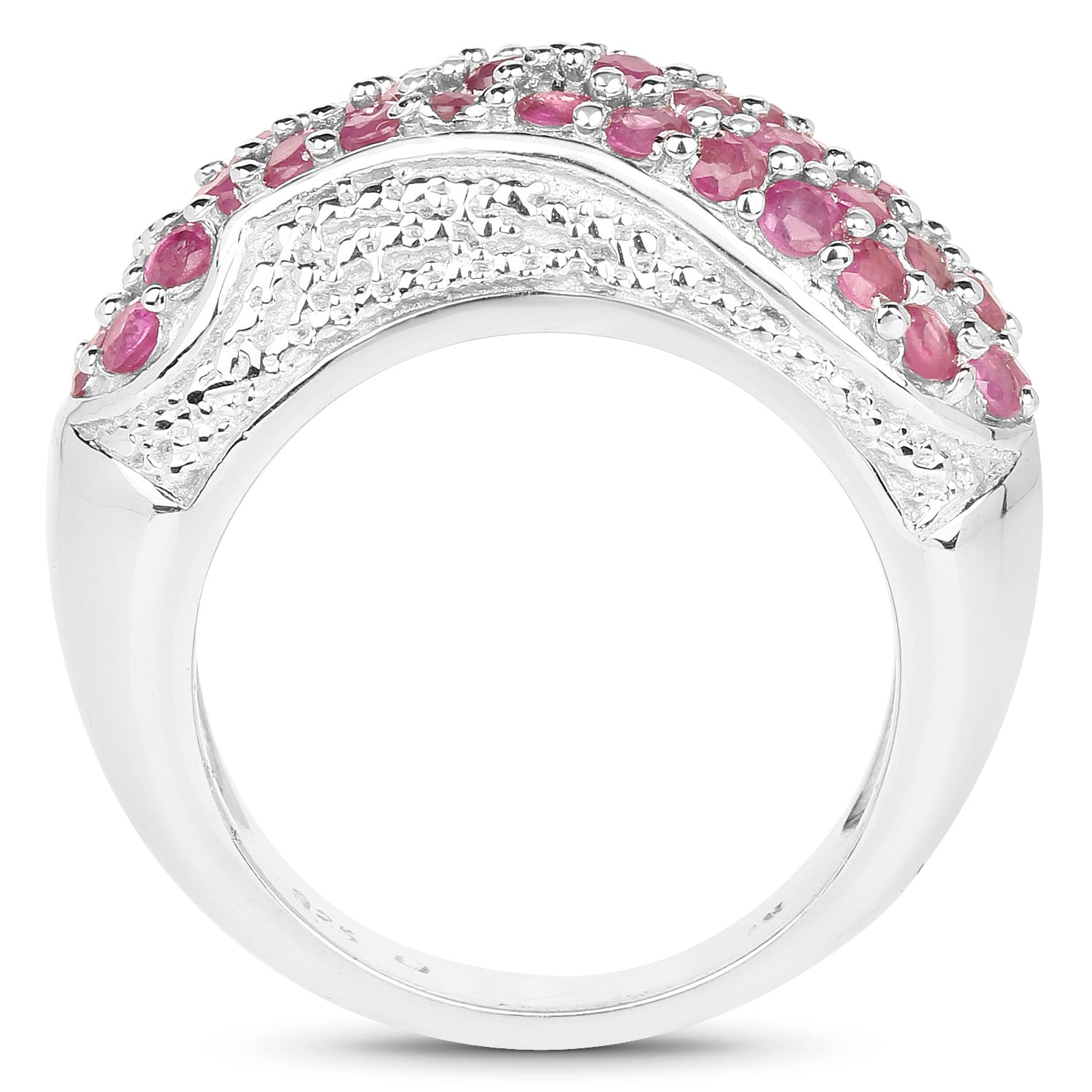 1.81 Carat Genuine Ruby and White Zircon .925 Sterling Silver Ring on sale at MyriadMart