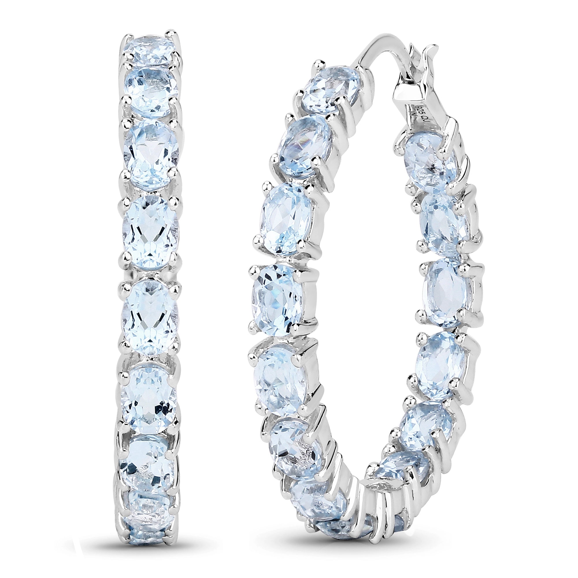 5.70 Carat Genuine Blue Topaz .925 Sterling Silver Earrings on sale at MyriadMart