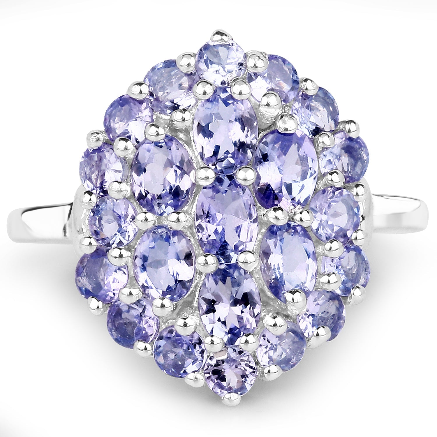 2.31 Carat Genuine Tanzanite .925 Sterling Silver Ring on sale at MyriadMart