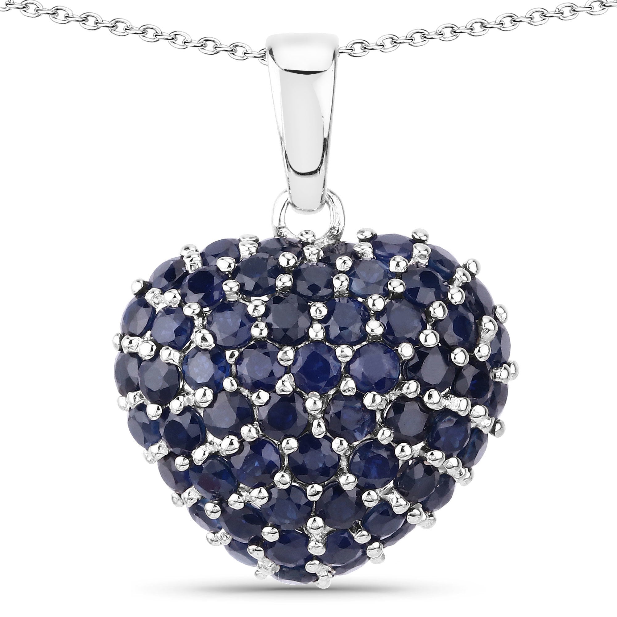 7.26 Carat Genuine Blue Sapphire .925 Sterling Silver Pendant on sale at MyriadMart