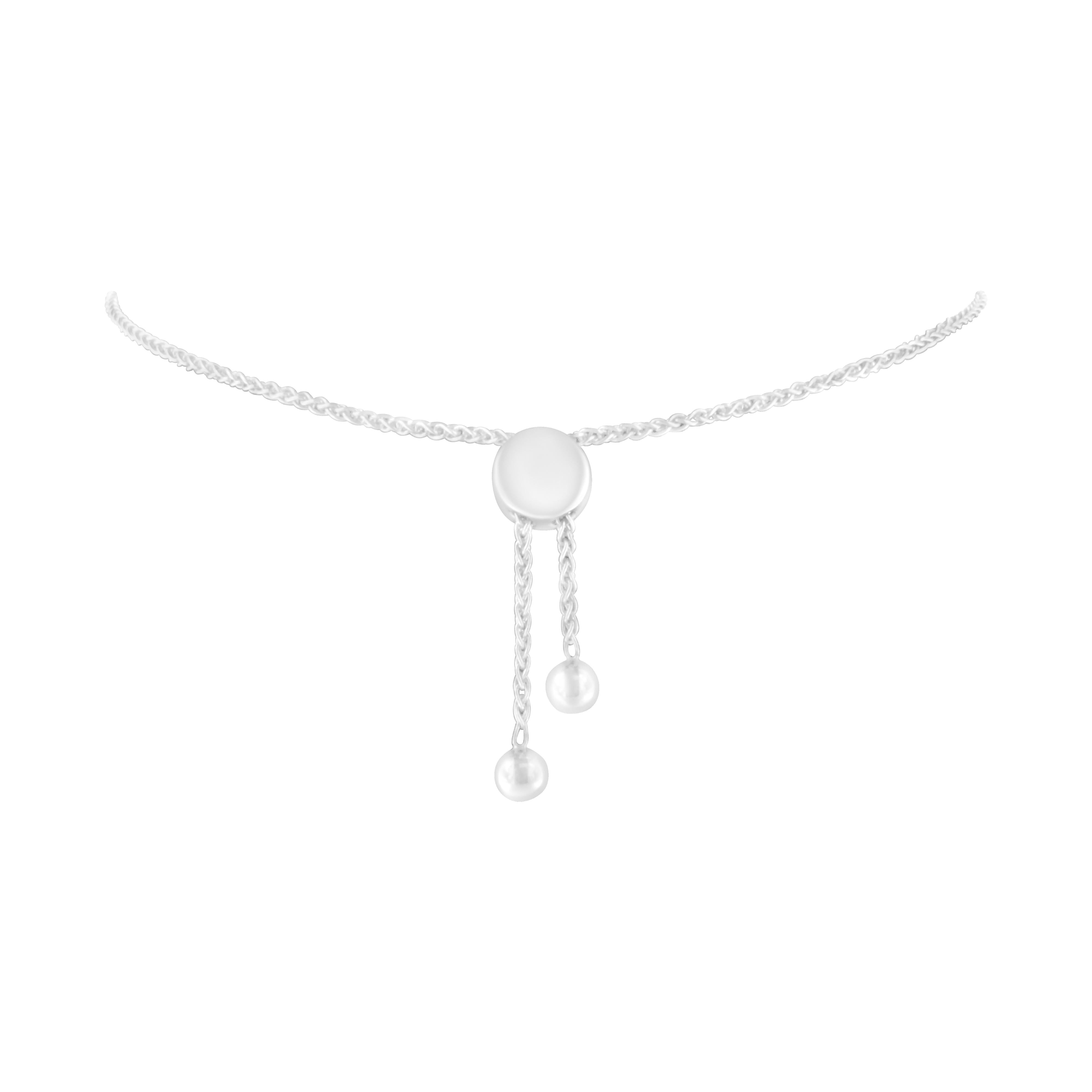Sterling Silver Diamond Woven Heart Bolo Bracelet 0.1 cttw, H-I Color, I2-I3 Clarity on sale at MyriadMart