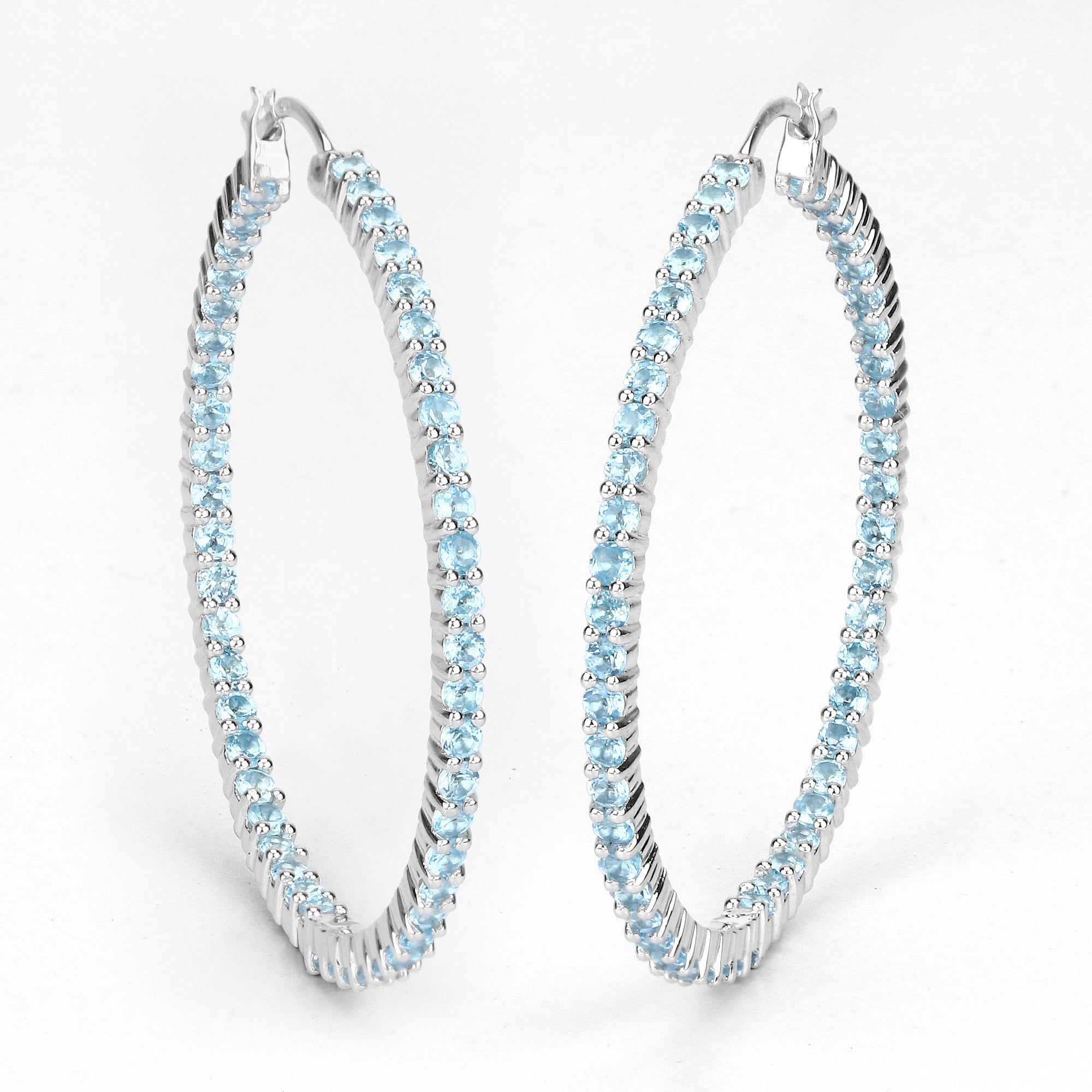 3.60 Carat Genuine Swiss Blue Topaz .925 Sterling Silver Earrings on sale at MyriadMart