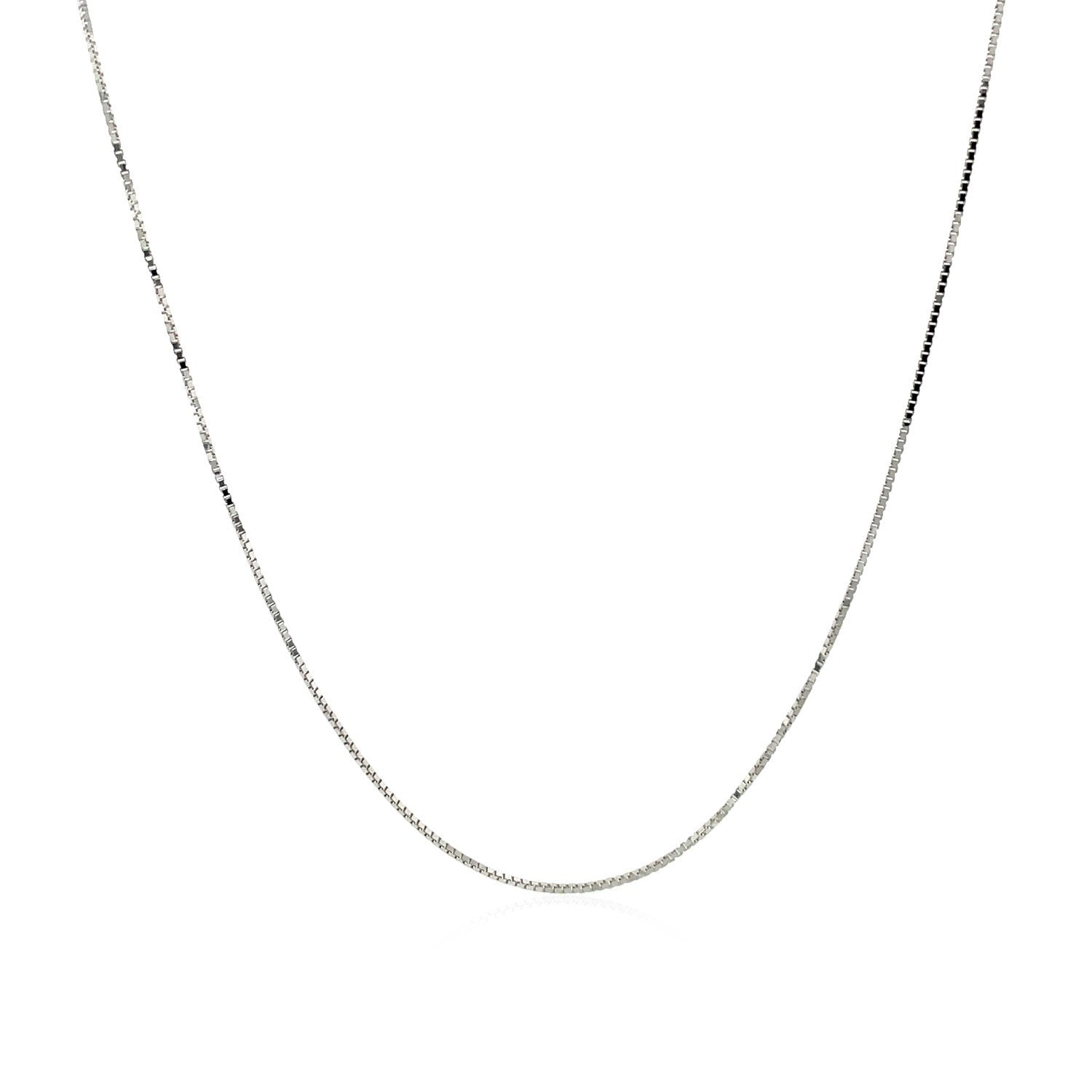 14k White Gold Adjustable Box Chain 0.6mm on sale at MyriadMart