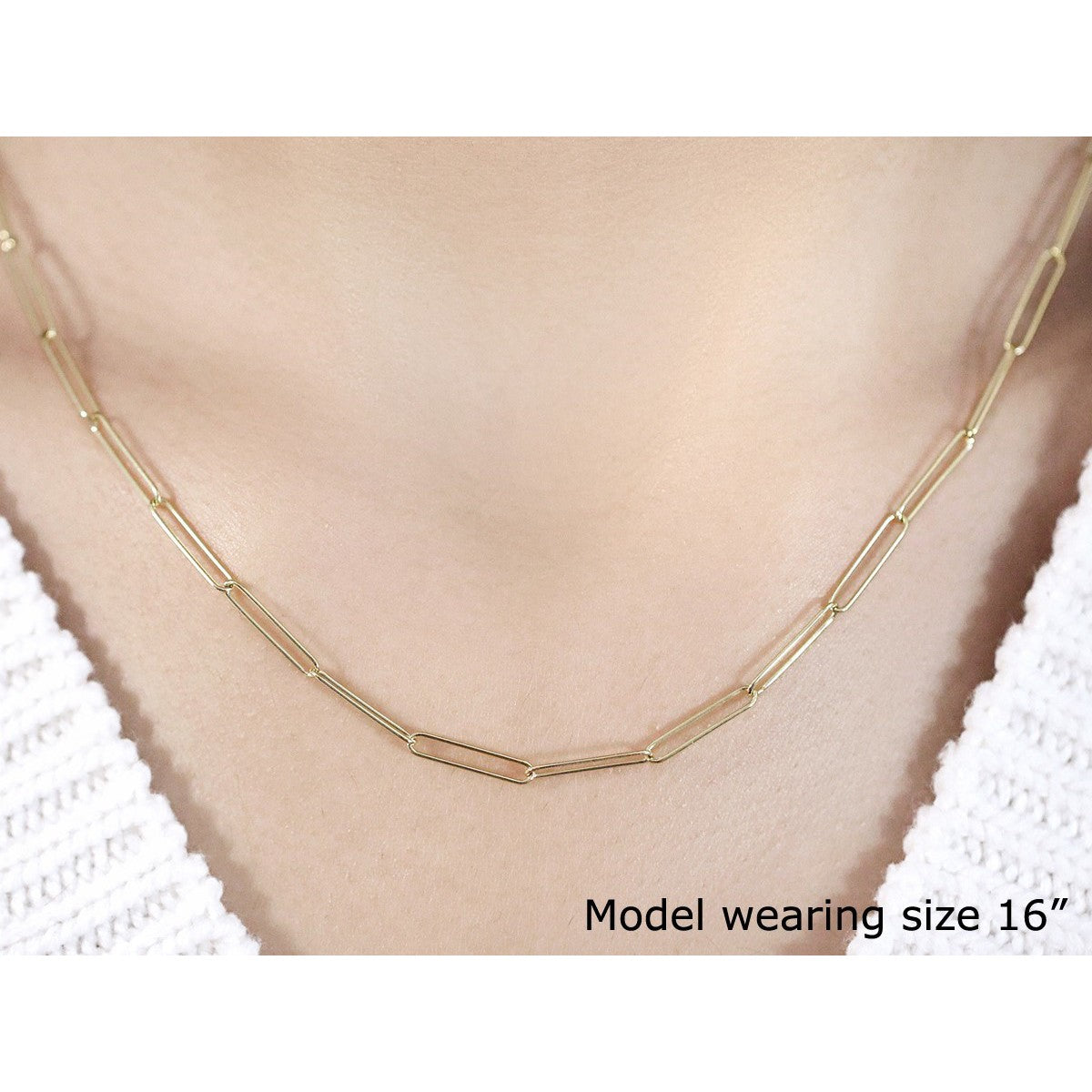 14k Yellow Gold Wire Paperclip Chain 2.7mm on sale at MyriadMart