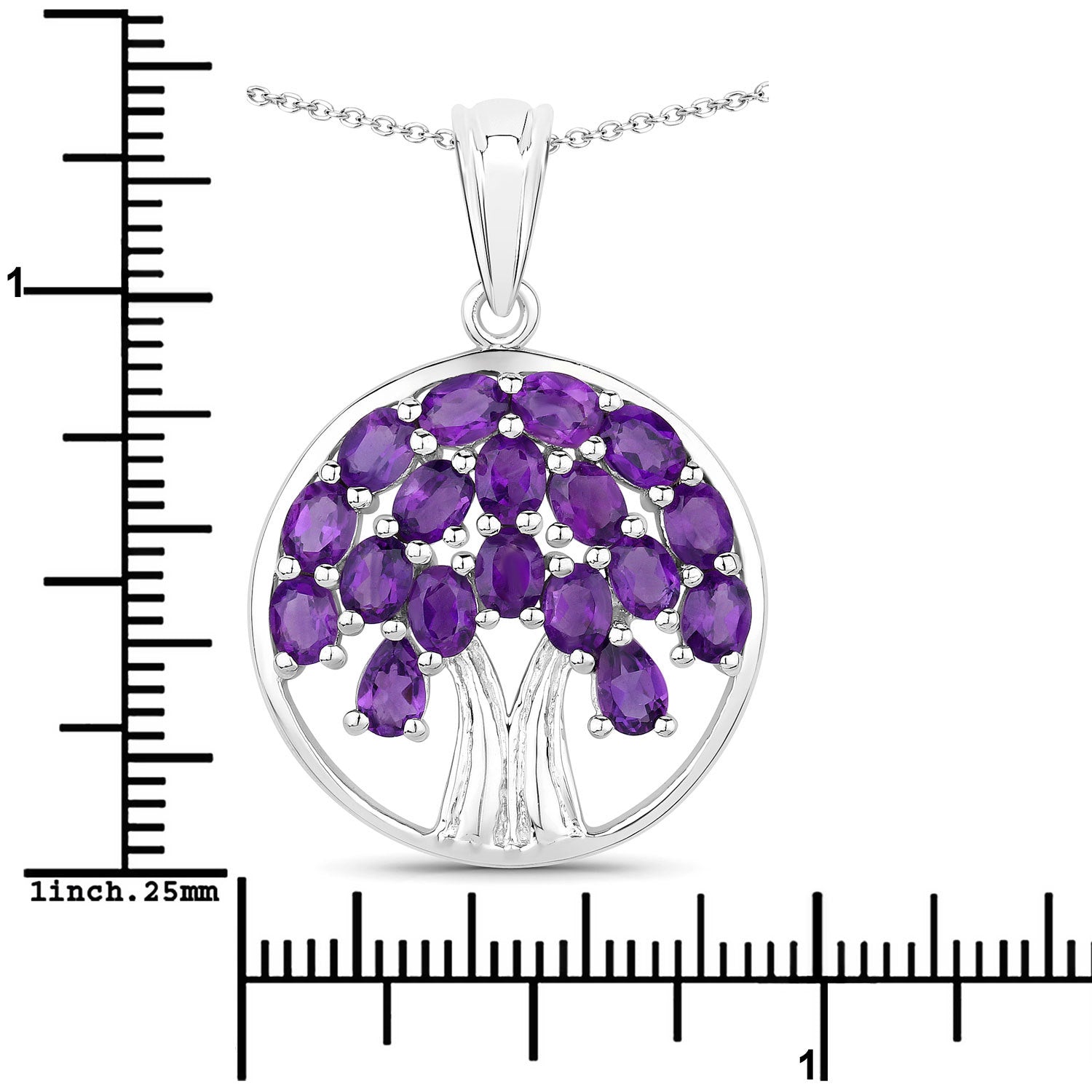 2.94 Carat Genuine Amethyst .925 Sterling Silver Pendant on sale at MyriadMart
