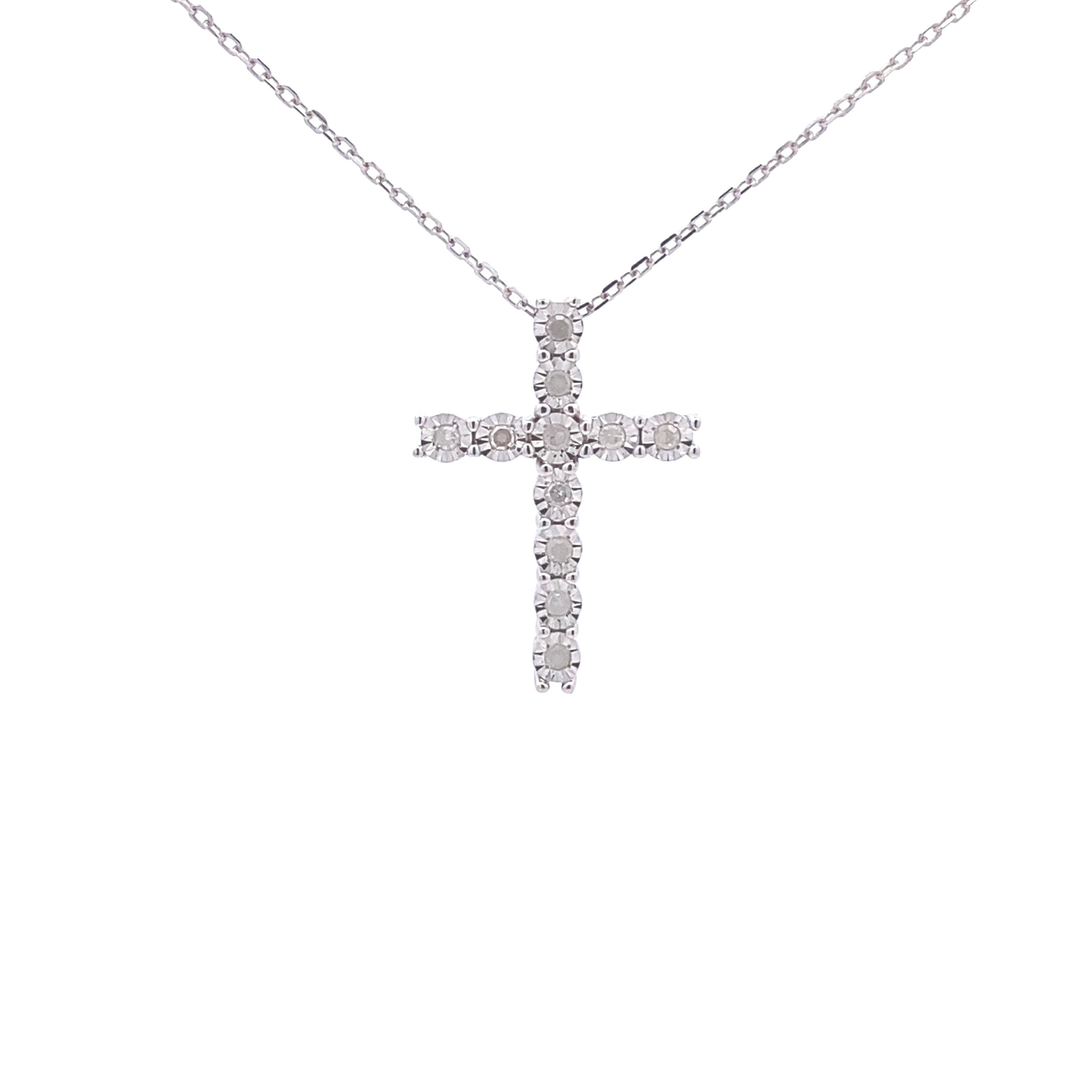 .25ct Diamond Cross Religious Pendant Sterling Silver on sale at MyriadMart
