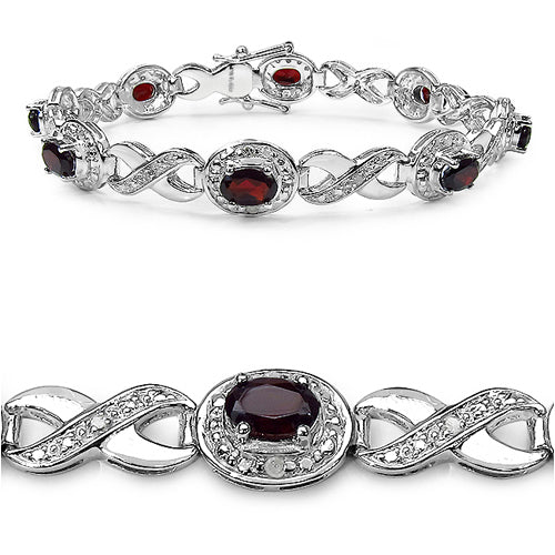 4.93 Carat Genuine Garnet .925 Sterling Silver Bracelet on sale at MyriadMart
