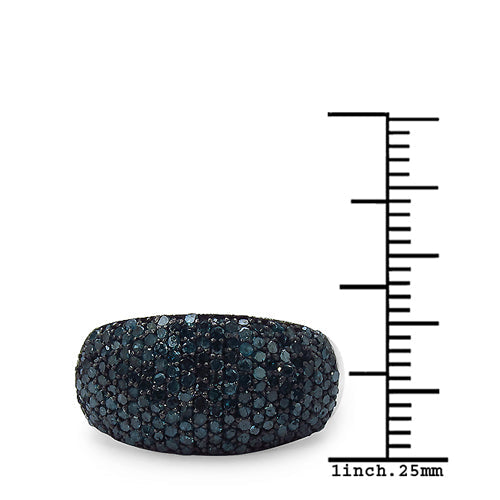 0.99 Carat Genuine Blue Diamond Sterling Silver Ring on sale at MyriadMart
