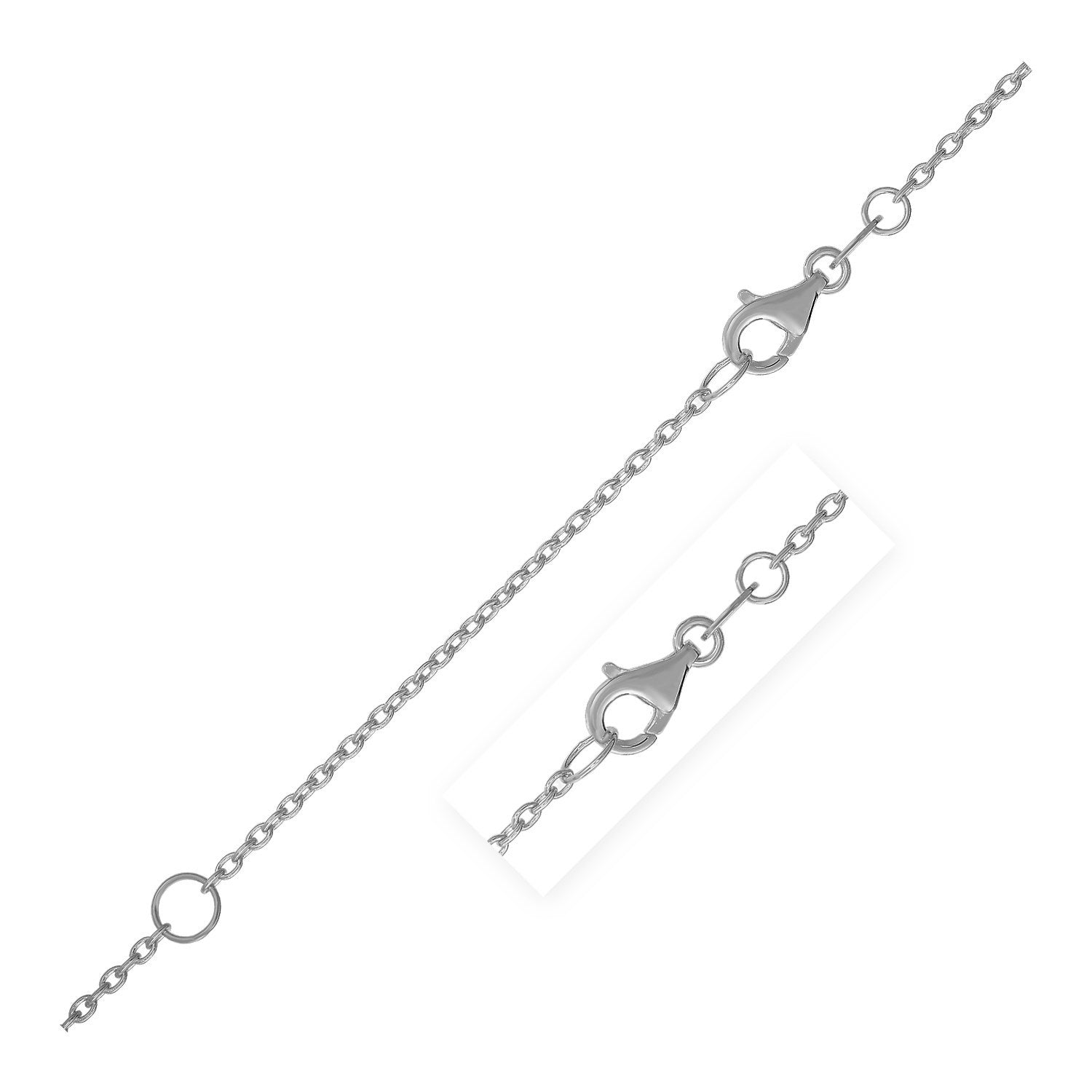 Extendable Cable Chain in 14k White Gold 1.2mm on sale at MyriadMart