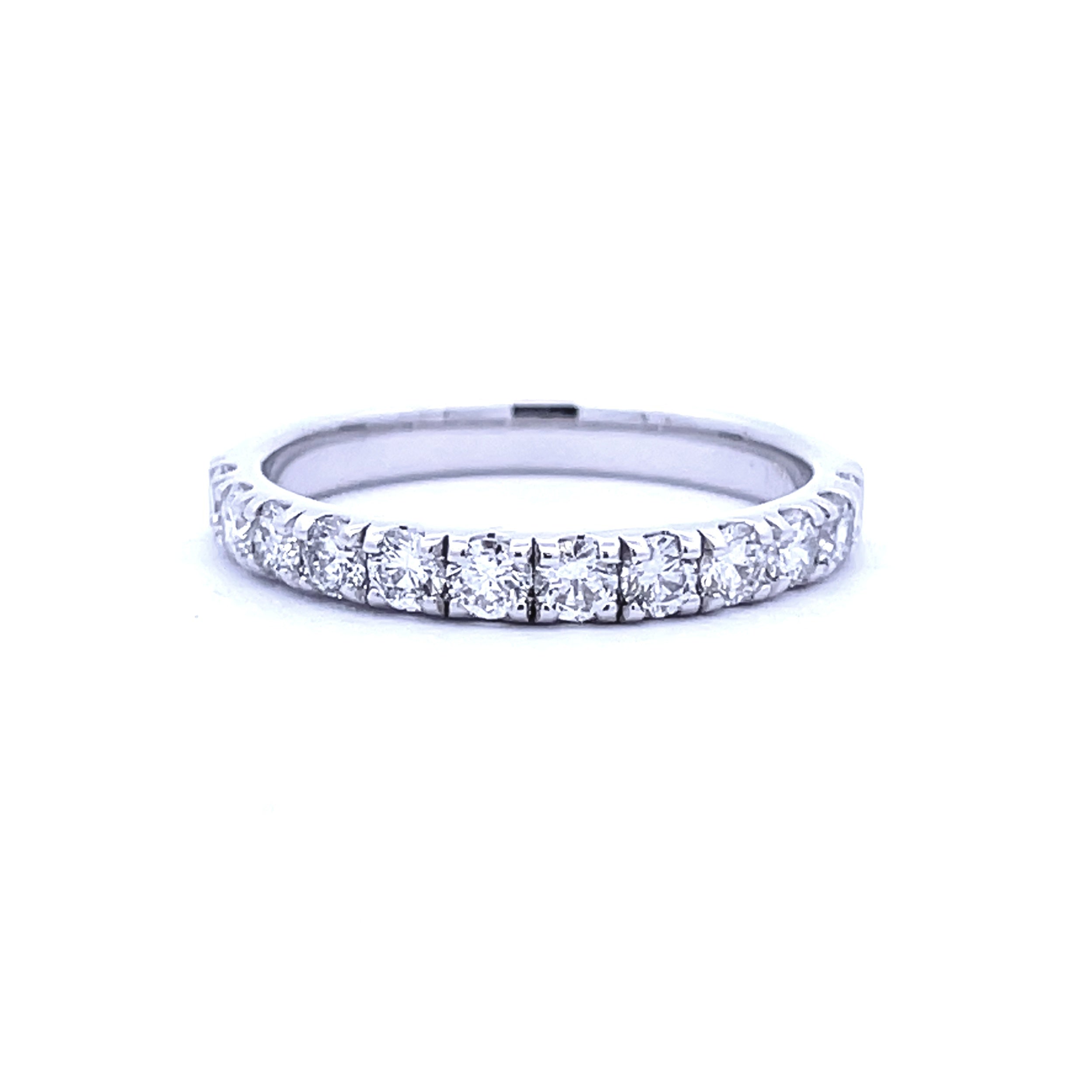 .75ct Diamond Wedding Band Ring 14KT White Gold on sale at MyriadMart