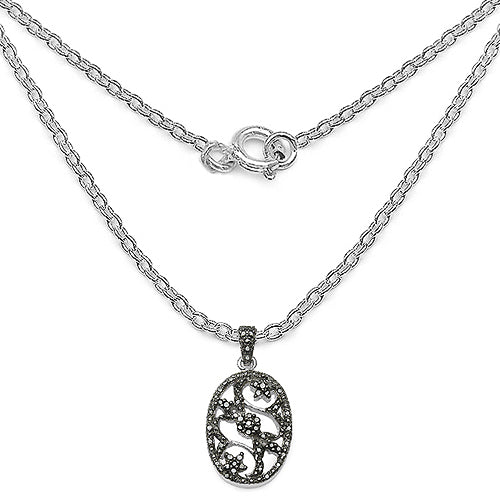 0.28 Carat Genuine Black Diamond .925 Sterling Silver Pandent on sale at MyriadMart