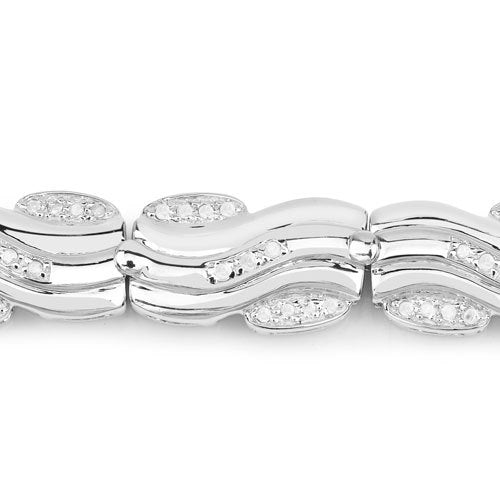 0.84 Carat Genuine White Diamond .925 Sterling Silver Bracelet on sale at MyriadMart