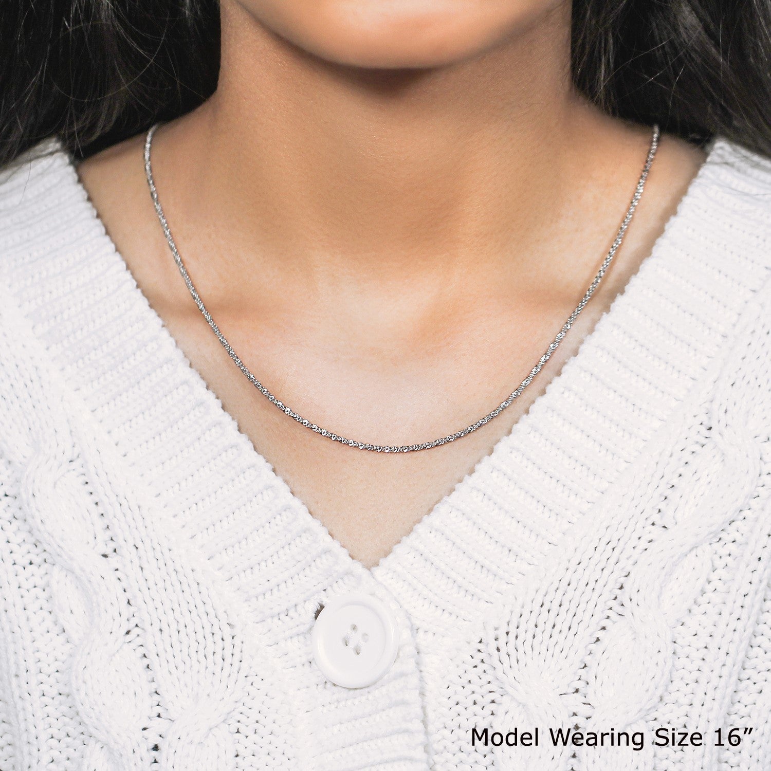 Sterling Silver 1.5mm Adjustable Sparkle Chain on sale at MyriadMart