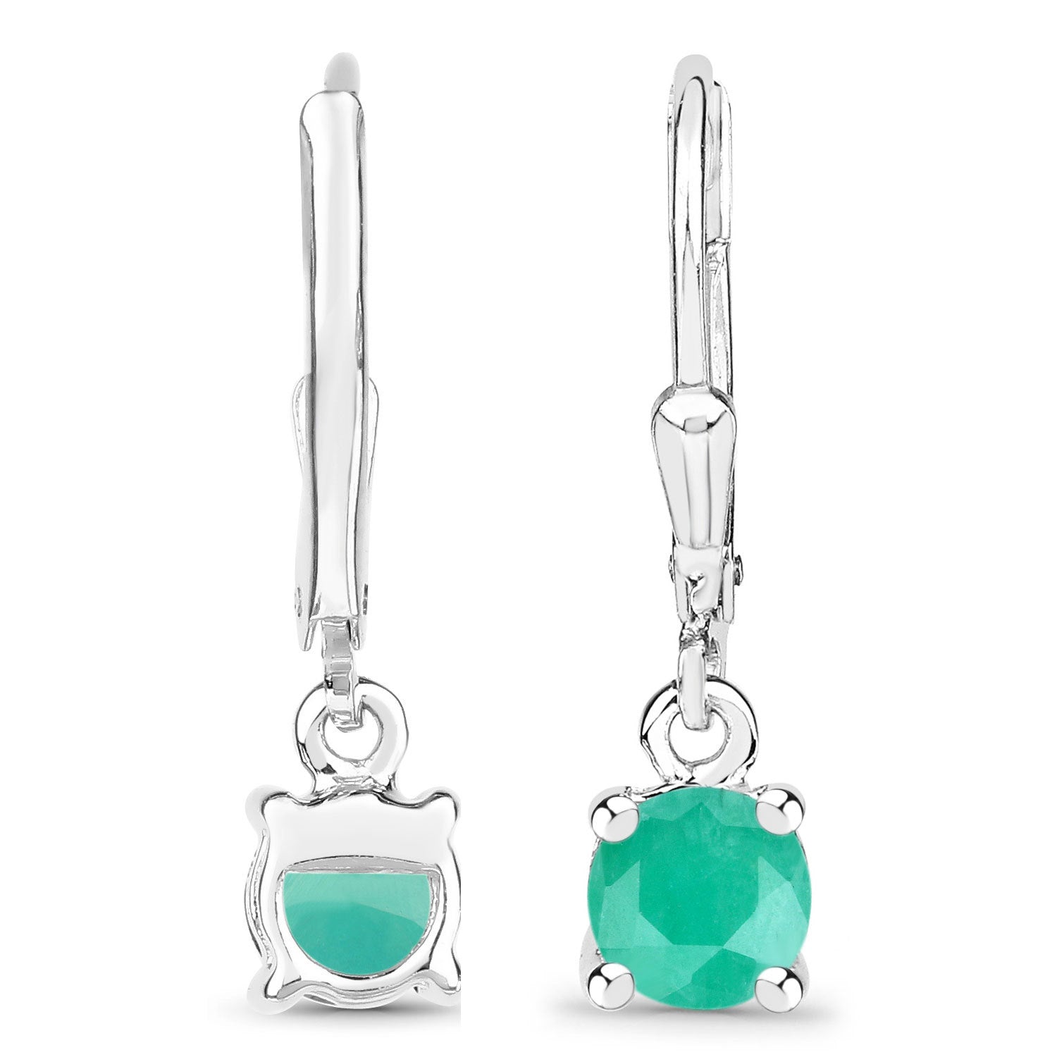0.92 Carat Genuine Emerald .925 Sterling Silver Earrings on sale at MyriadMart