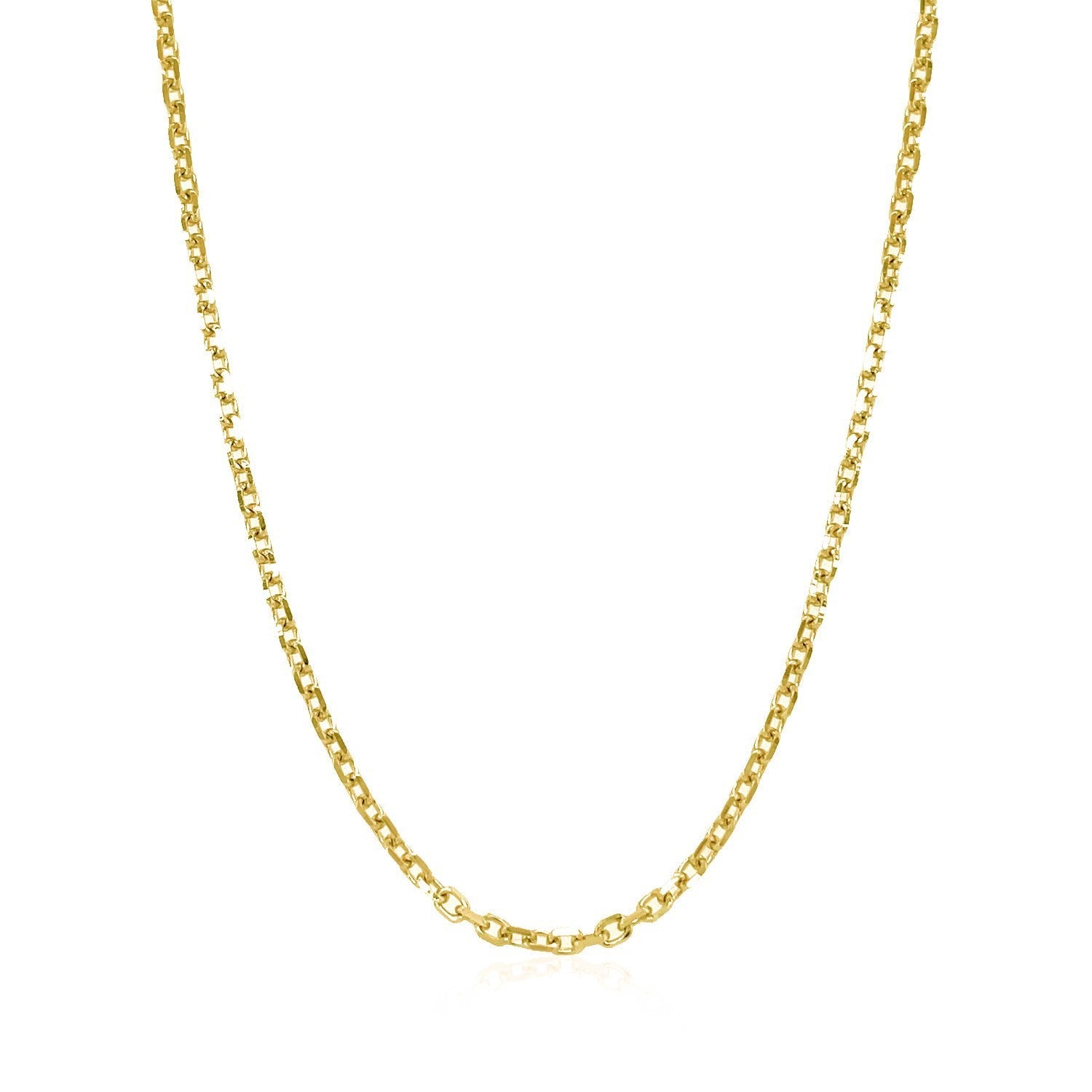 14k Yellow Gold Diamond Cut Cable Link Chain 1.8mm on sale at MyriadMart