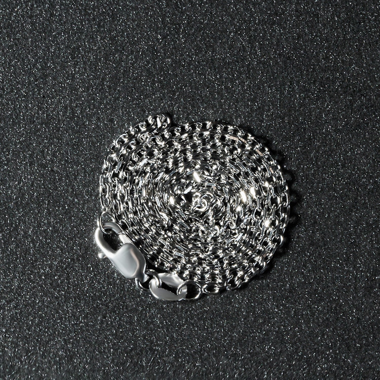 14k White Gold Diamond Cut Cable Link Chain 1.5mm on sale at MyriadMart