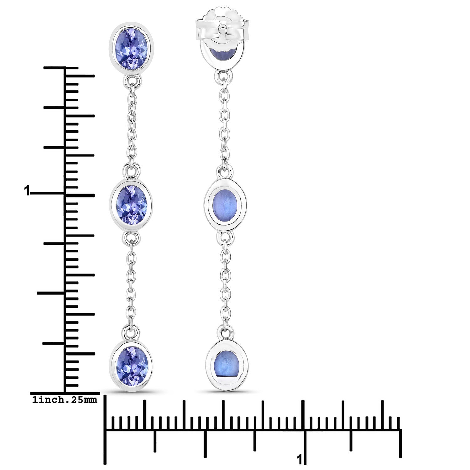 1.98 Carat Genuine Tanzanite .925 Sterling Silver Earrings on sale at MyriadMart