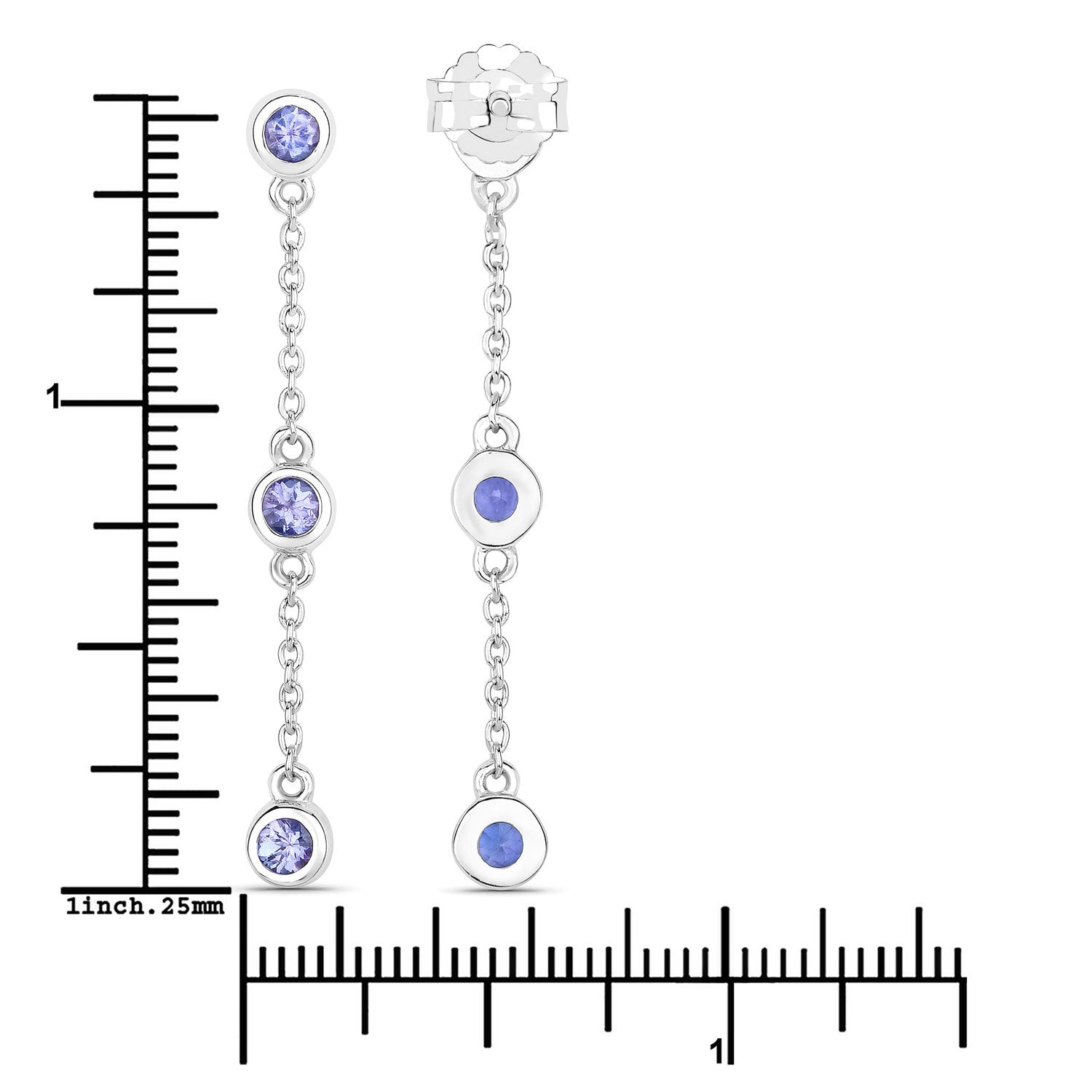 0.60 Carat Genuine Tanzanite .925 Sterling Silver Earrings on sale at MyriadMart