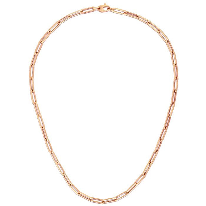 14K Rose Gold Bold Paperclip Chain 4.2 mm on sale at MyriadMart