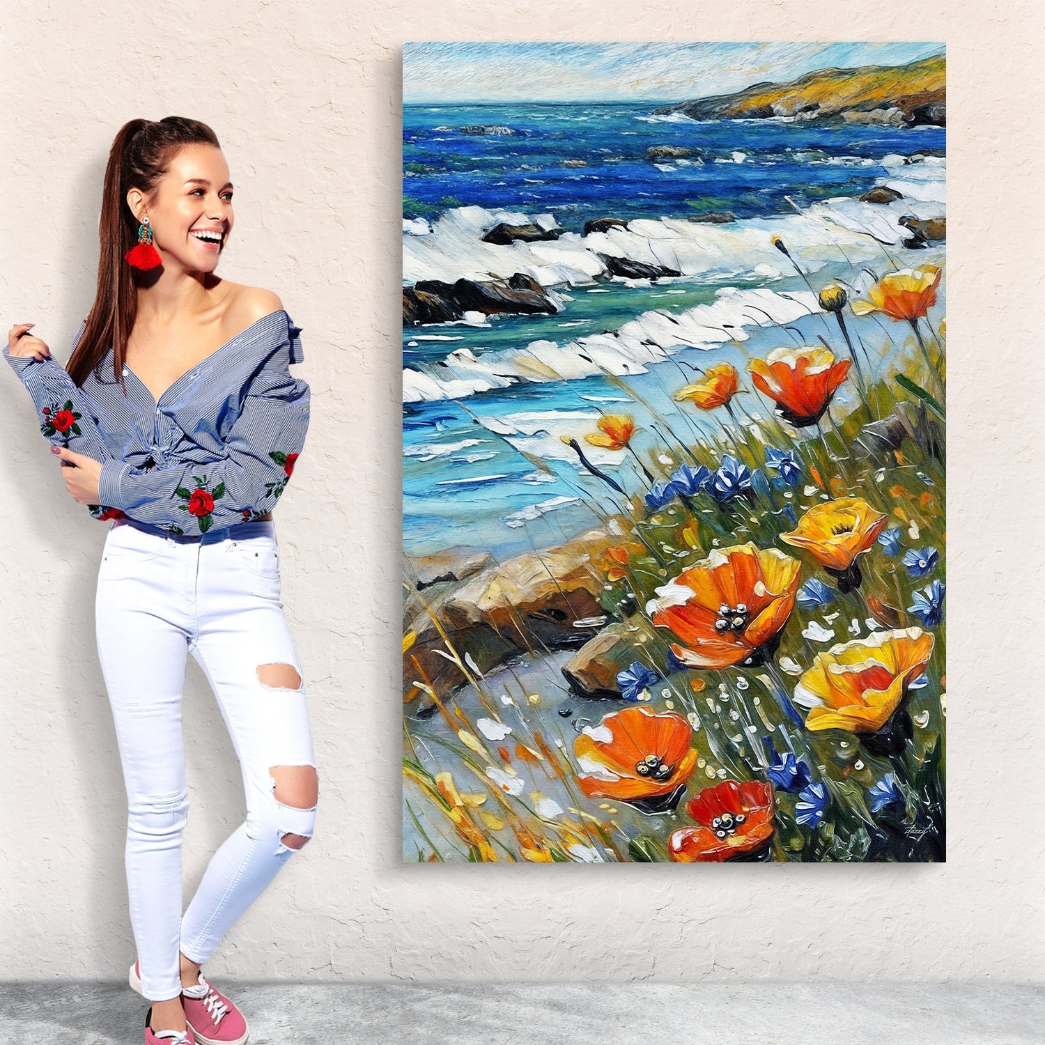 Canvas Print: "Coastal Blooms" on sale at MyriadMart