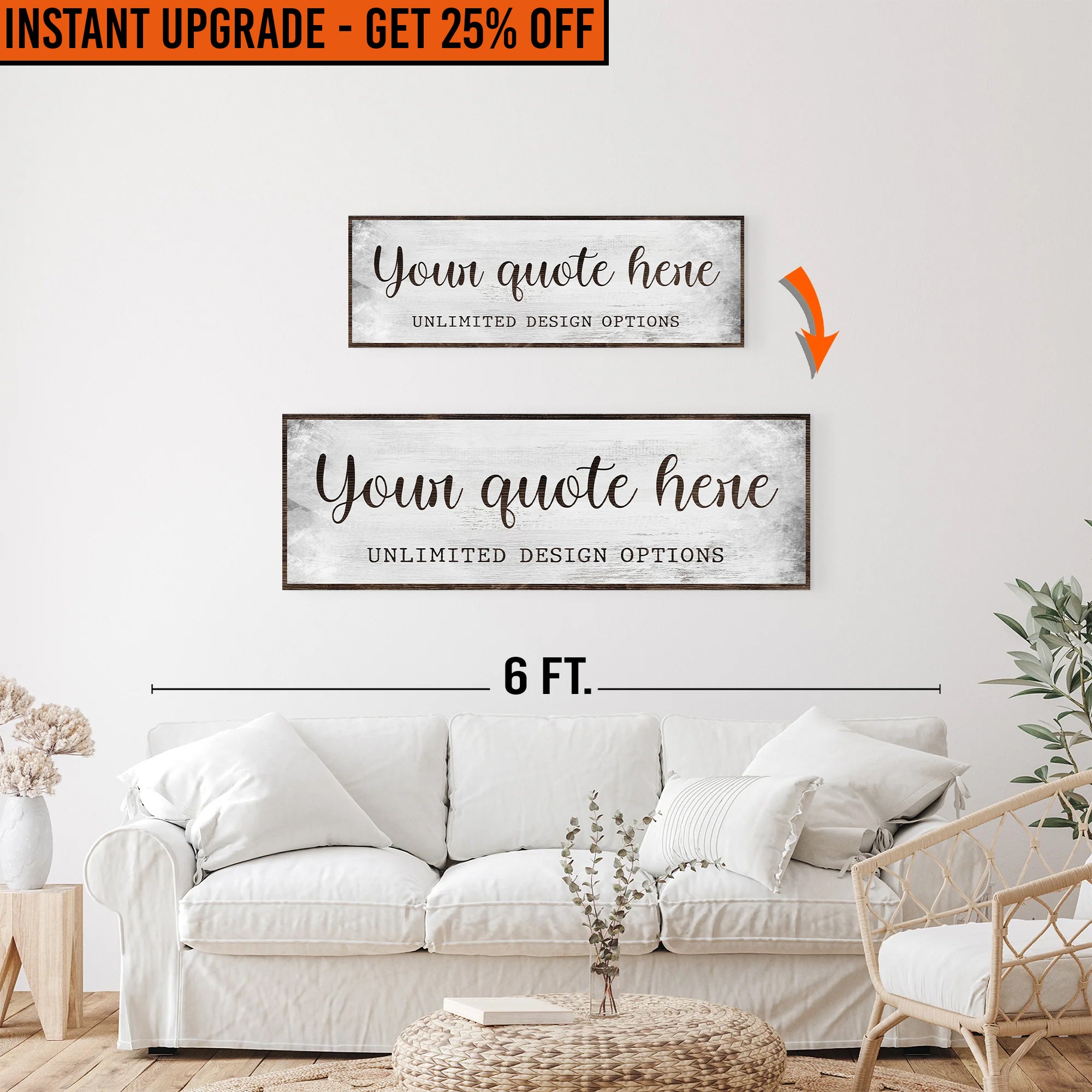 Upgrade Your 12x36 Inches 'Custom Quote' Style 1 Canvas Measuring To 16x48 Inches on sale at MyriadMart