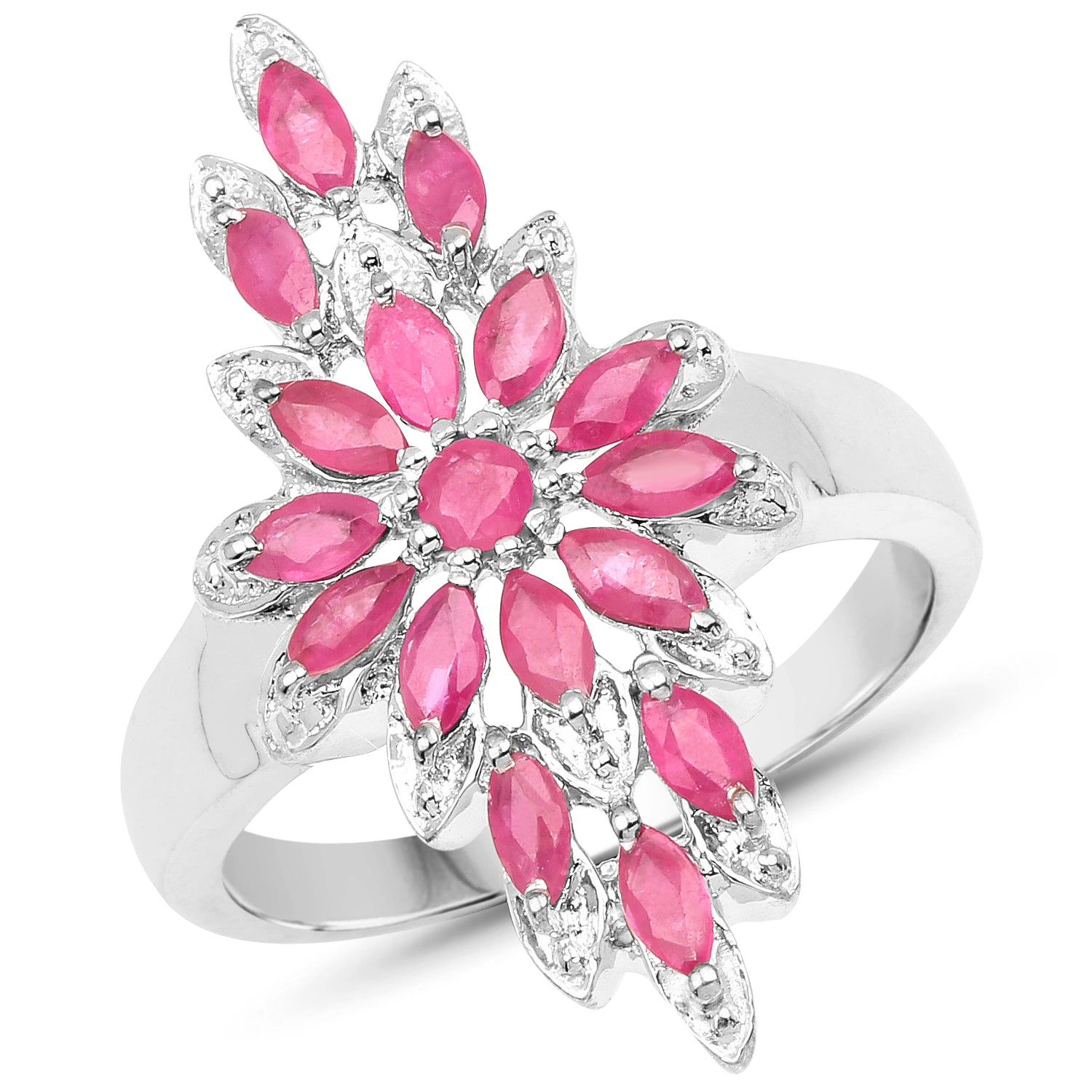 2.04 Carat Genuine Ruby .925 Sterling Silver Ring on sale at MyriadMart