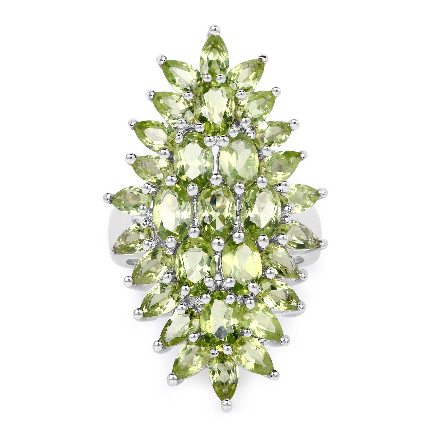 8.89 Carat Genuine Peridot .925 Sterling Silver Ring on sale at MyriadMart
