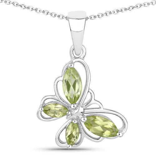 0.64 Carat Genuine Peridot .925 Sterling Silver Pendant on sale at MyriadMart