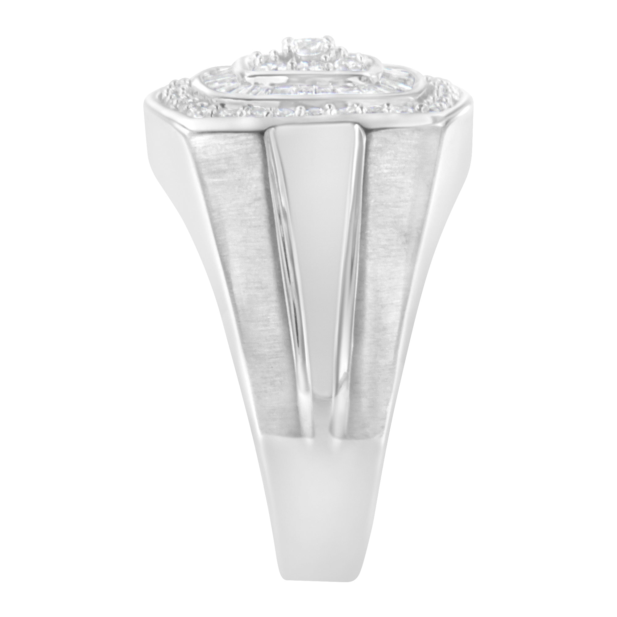 14K White Gold Men's Diamond Band Ring 1 cttw, H-I Color, SI1-SI2 Clarity on sale at MyriadMart