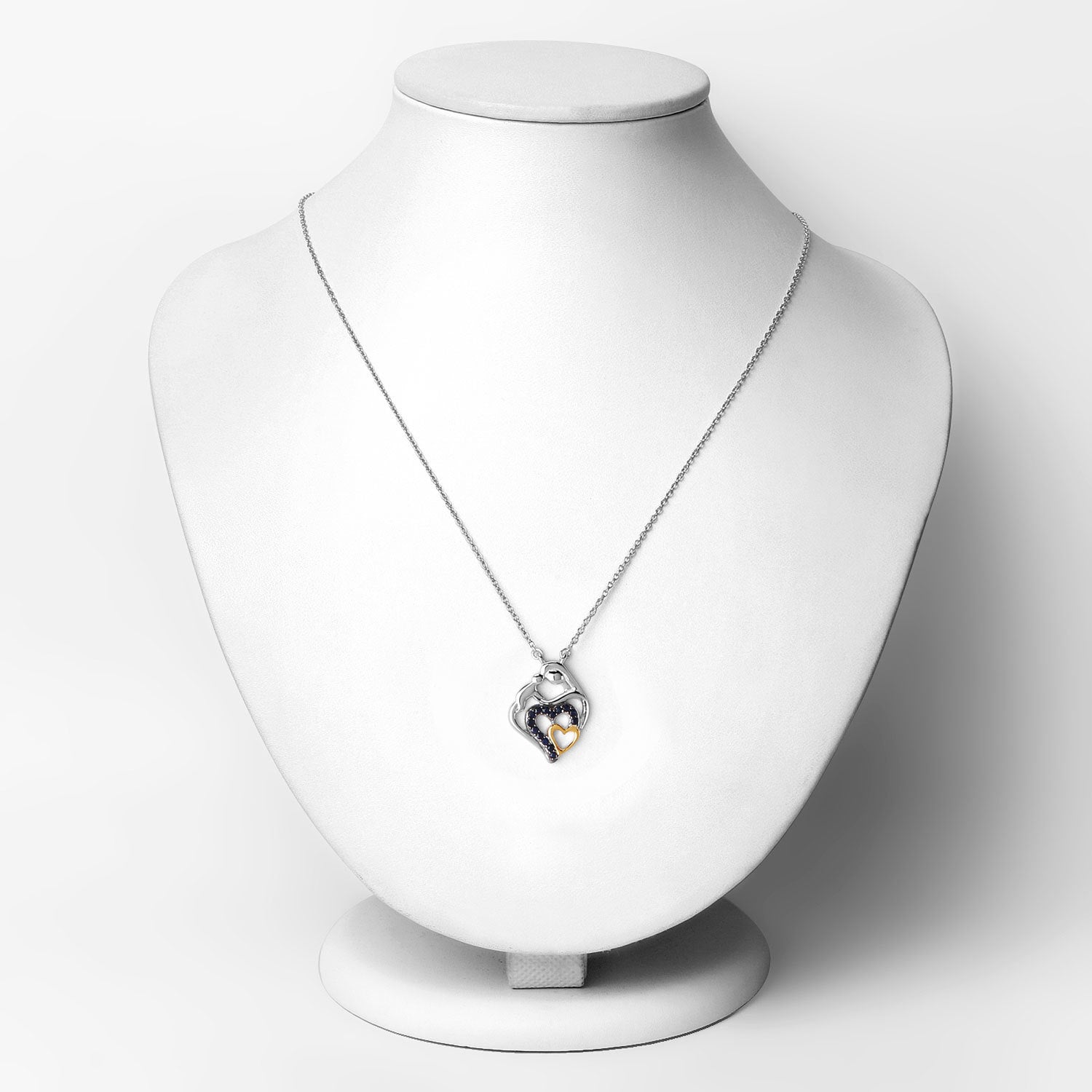 0.28 Carat Genuine Blue Sapphire .925 Sterling Silver Pendant on sale at MyriadMart