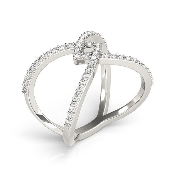 14k White Gold Fancy Entwined Design Diamond Ring 1/2 cttw on sale at MyriadMart