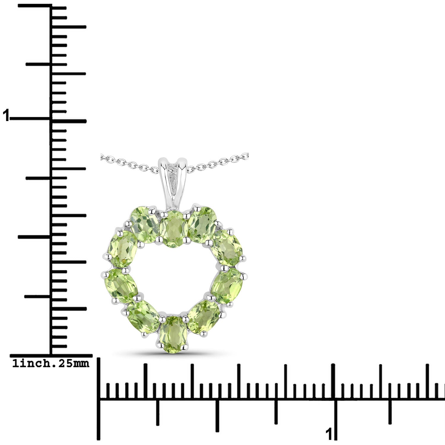 1.70 Carat Genuine Peridot .925 Sterling Silver Pendant on sale at MyriadMart