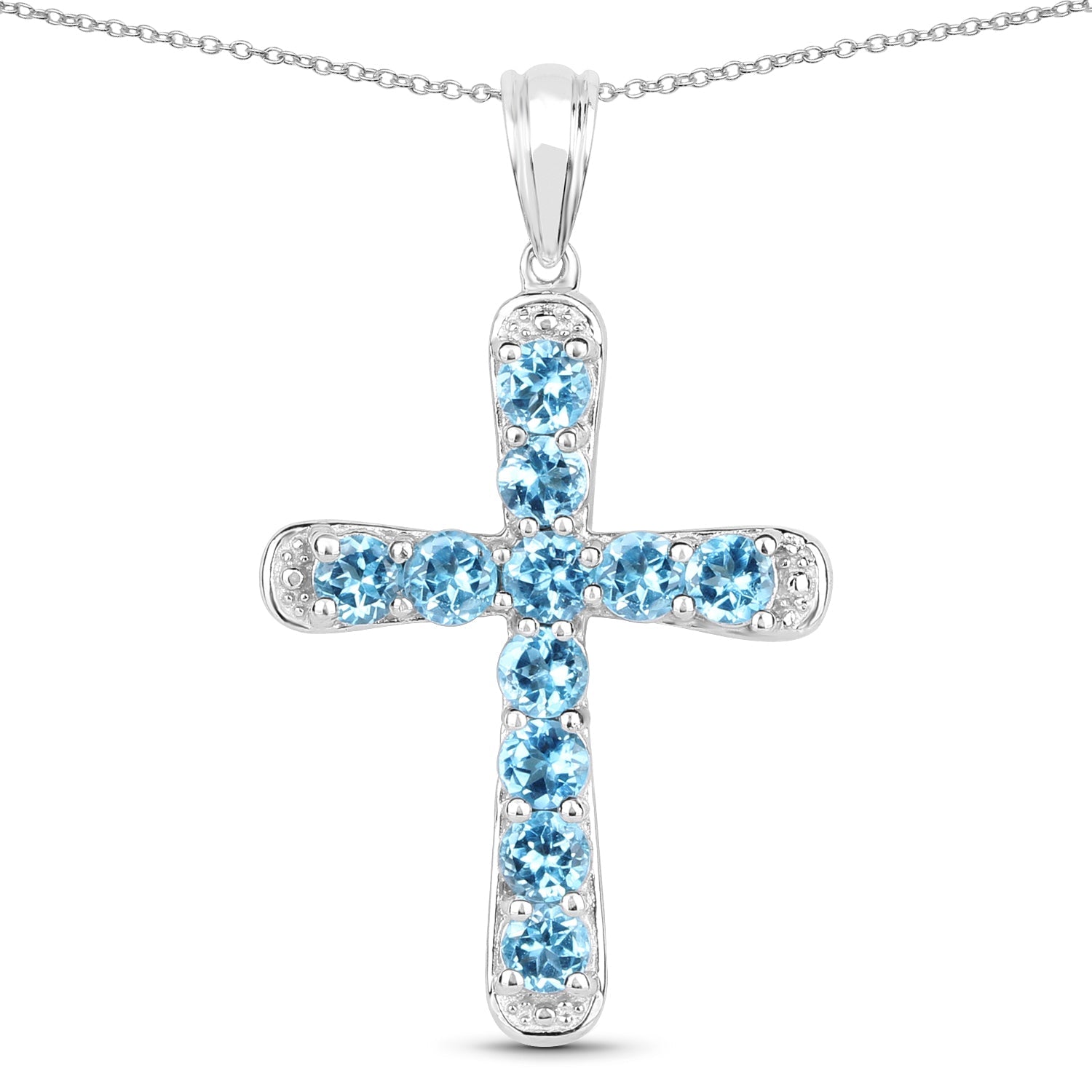 3.85 Carat Genuine Blue Topaz .925 Sterling Silver Pendant on sale at MyriadMart