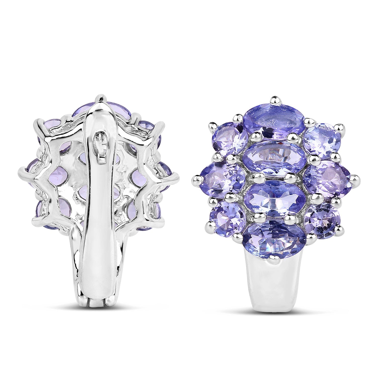 3.48 Carat Genuine Tanzanite .925 Sterling Silver Earrings on sale at MyriadMart