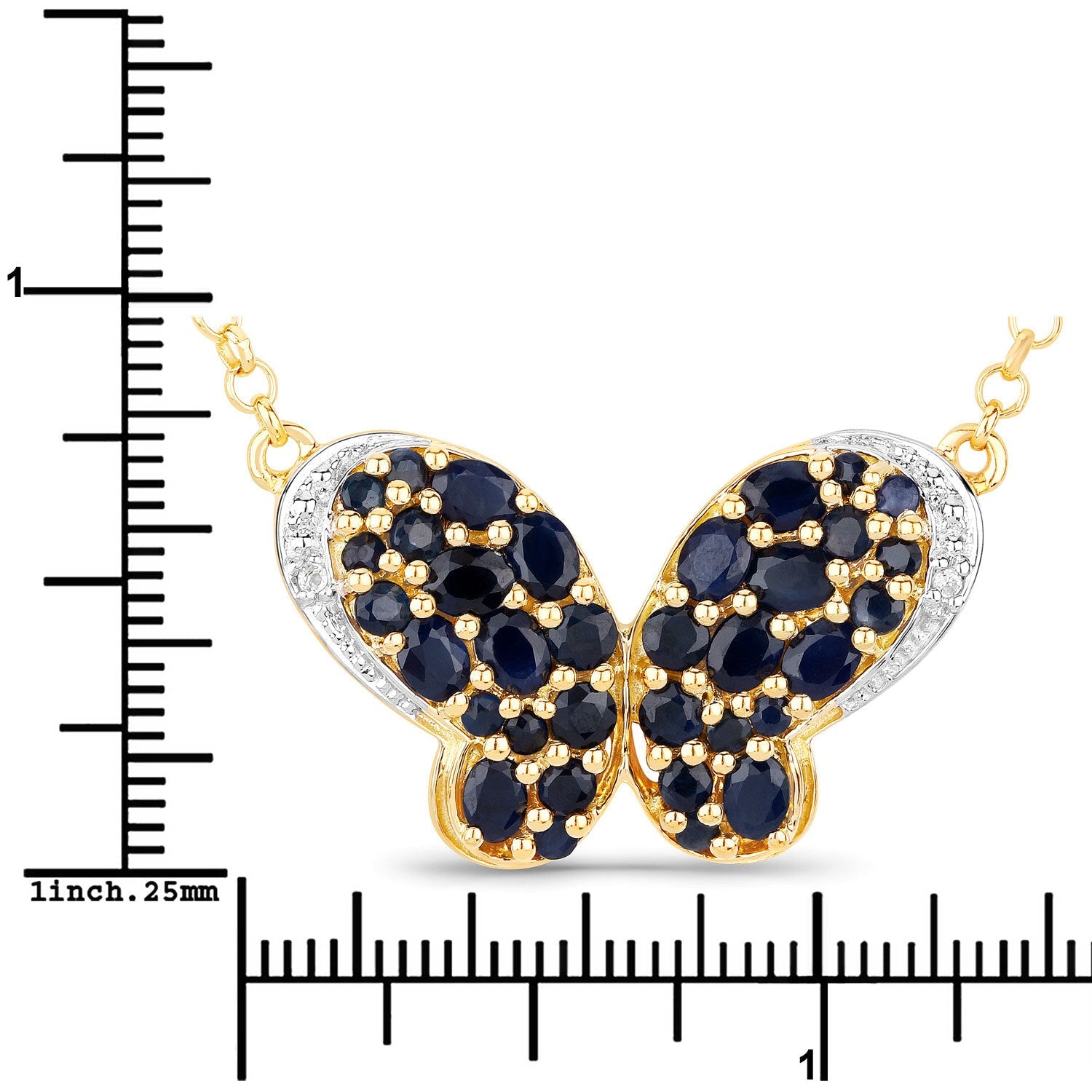 3.83 Carat Genuine Blue Sapphire and White Zircon .925 Sterling Silver Pendant on sale at MyriadMart