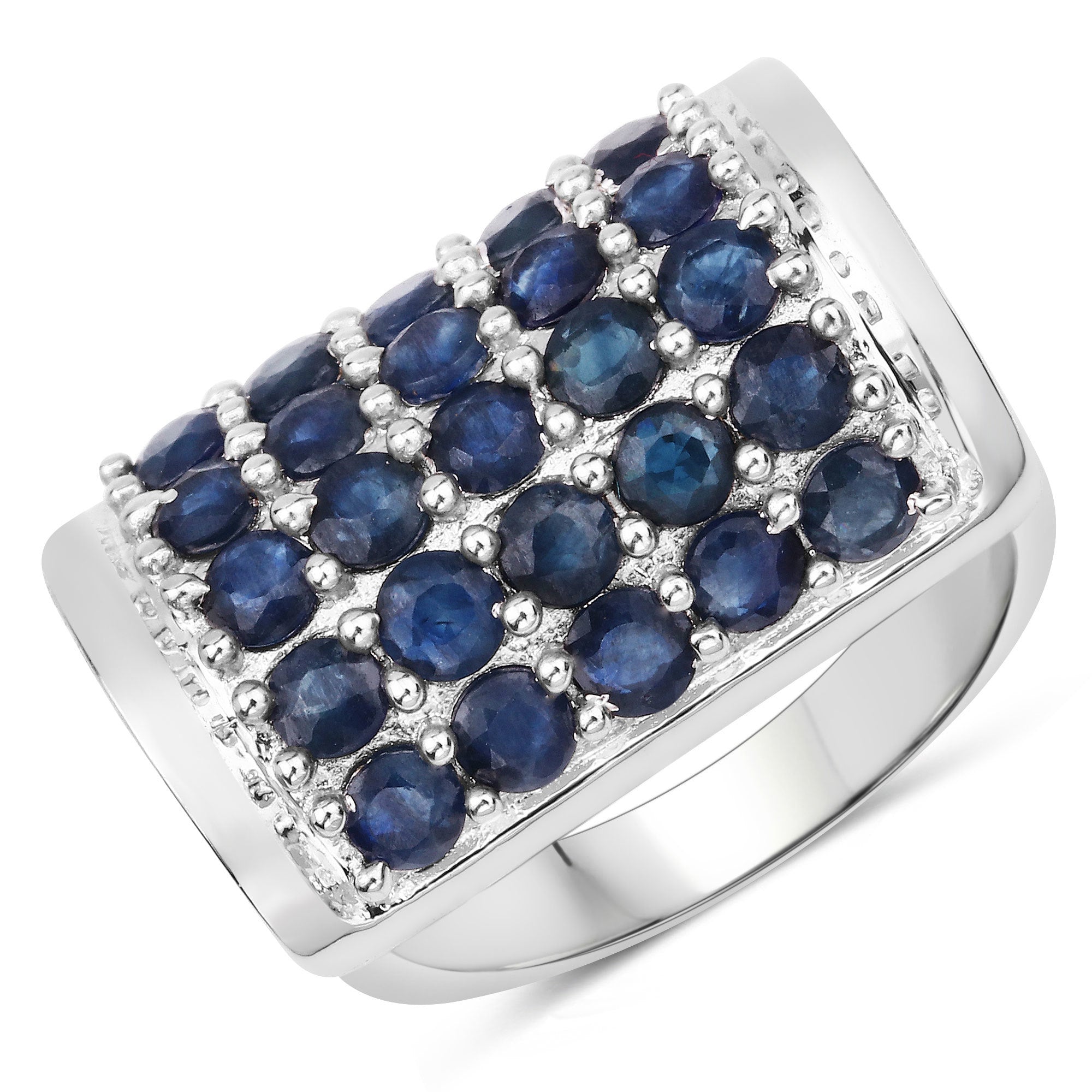 2.75 Carat Genuine Blue Sapphire .925 Sterling Silver Ring on sale at MyriadMart