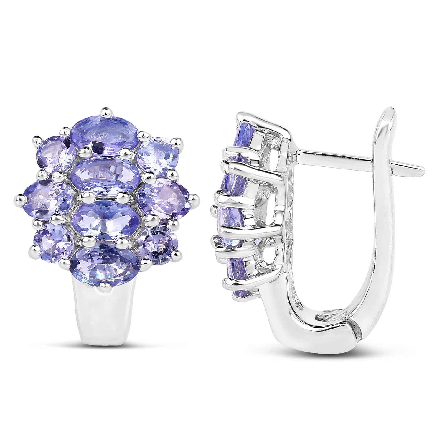 3.48 Carat Genuine Tanzanite .925 Sterling Silver Earrings on sale at MyriadMart