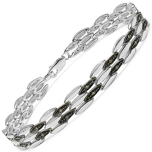 0.22 Carat Genuine Champagne Diamond .925 Sterling Silver Bracelet on sale at MyriadMart