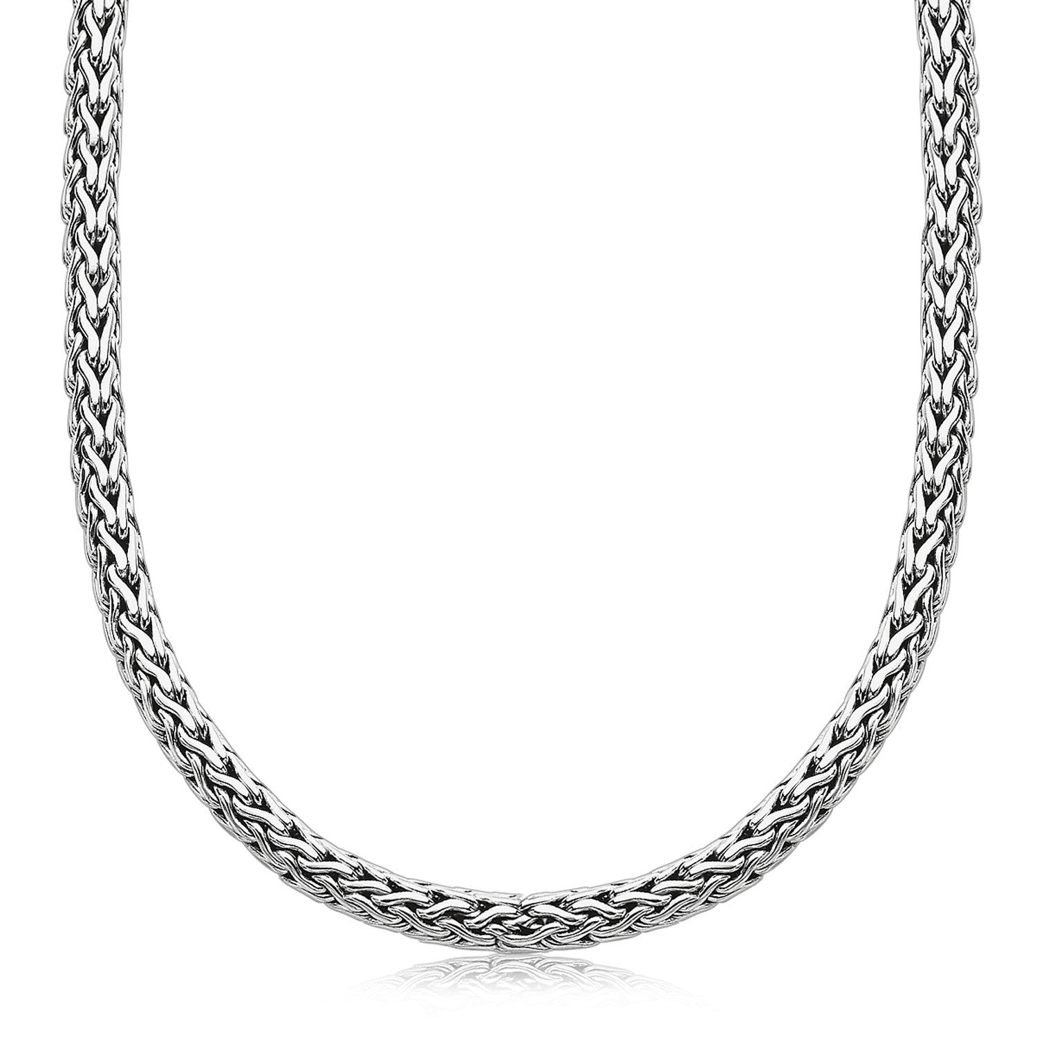 Oxidized Sterling Silver Wheat Style Chain Men's Necklace on sale at MyriadMart