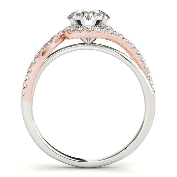 14k White And Rose Gold Bypass Band Diamond Engagement Ring 1 1/8 cttw on sale at MyriadMart