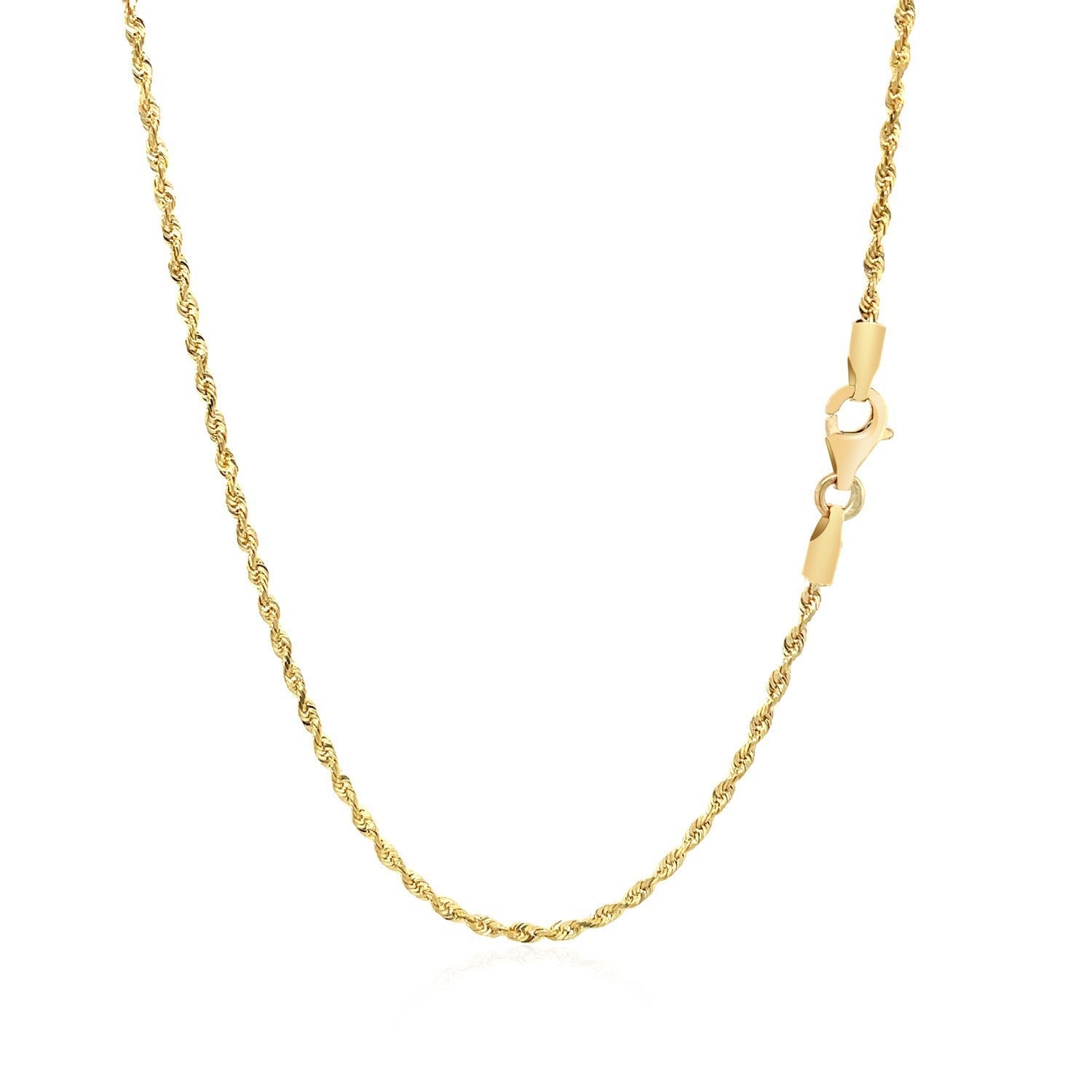 14k Yellow Gold Solid Diamond Cut Rope Chain 1.60 mm on sale at MyriadMart