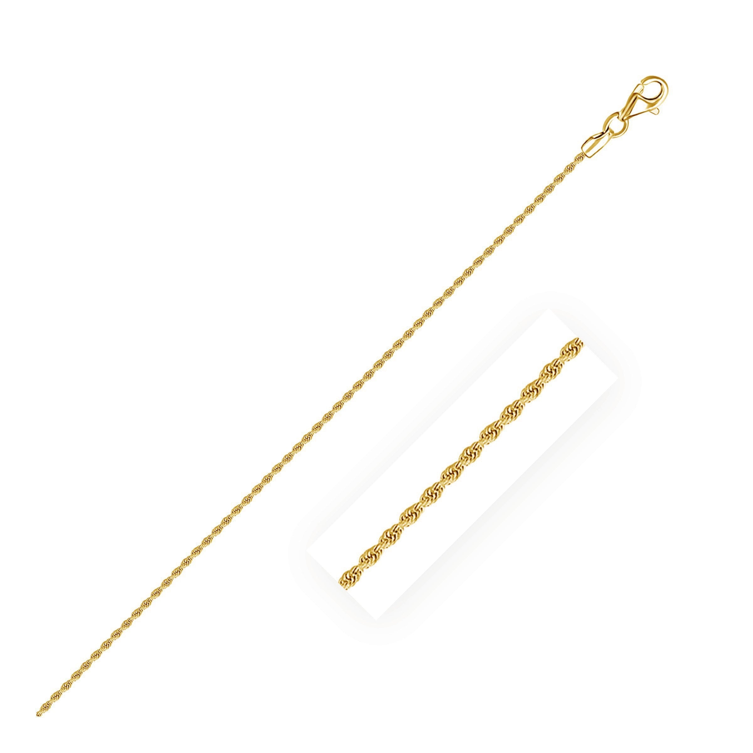 14k Yellow Gold Solid Diamond Cut Rope Chain 1.60 mm on sale at MyriadMart